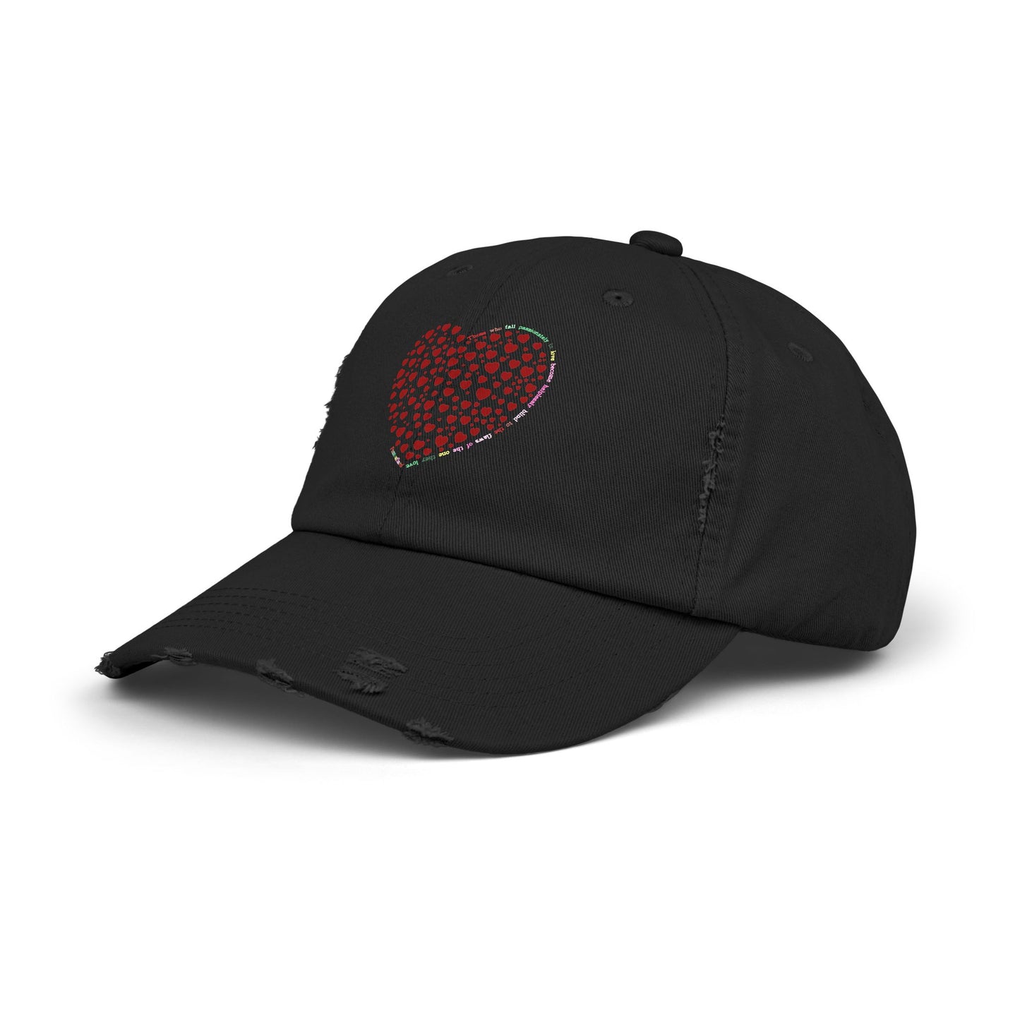 Distressed Red Heart Cap, Casual Hat