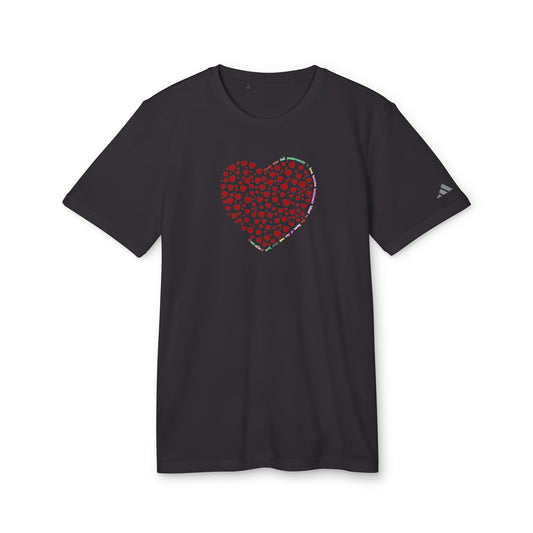 Adidas Unisex Sport T-Shirt with Red Heart Design