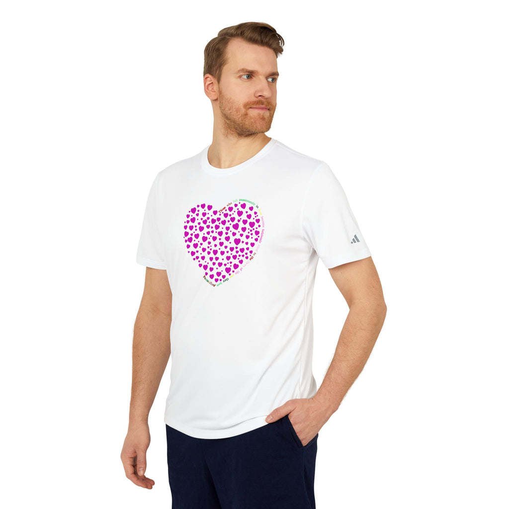 Camiseta Deportiva Unisex Adidas® con Diseño de Corazón Rosa