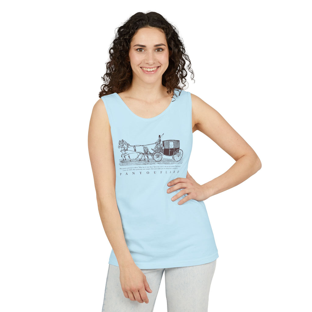 Unisex Brick Red Pantouflard Carriage Cotton Garment-Dyed Tank Top