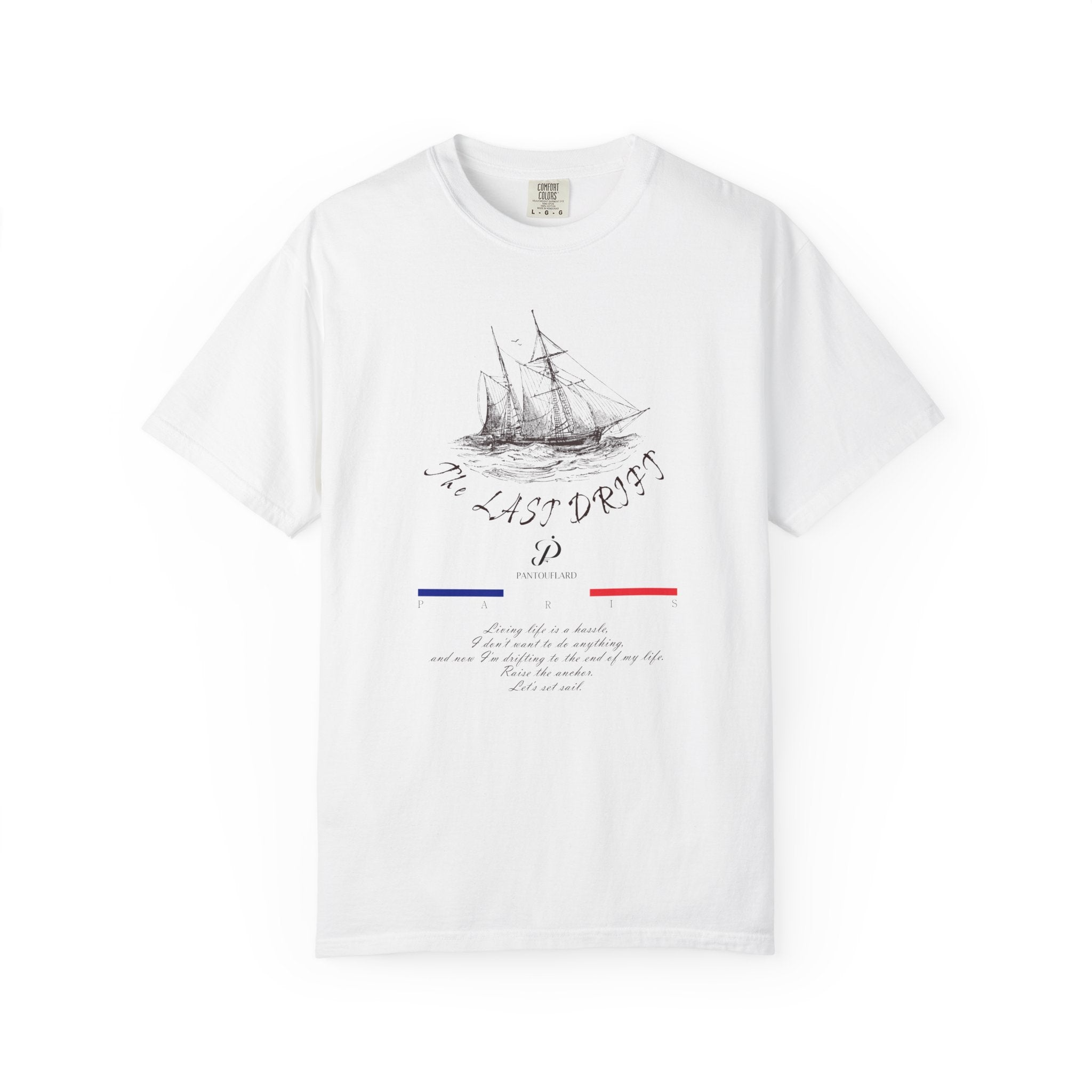Unisex Vintage Yellow Nautical Ship The Last Drift 100% Cotton T-shirt