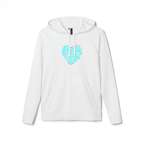 Adidas® Unisex Fleece-Hoodie mit Herzmotiv in Mintgrün