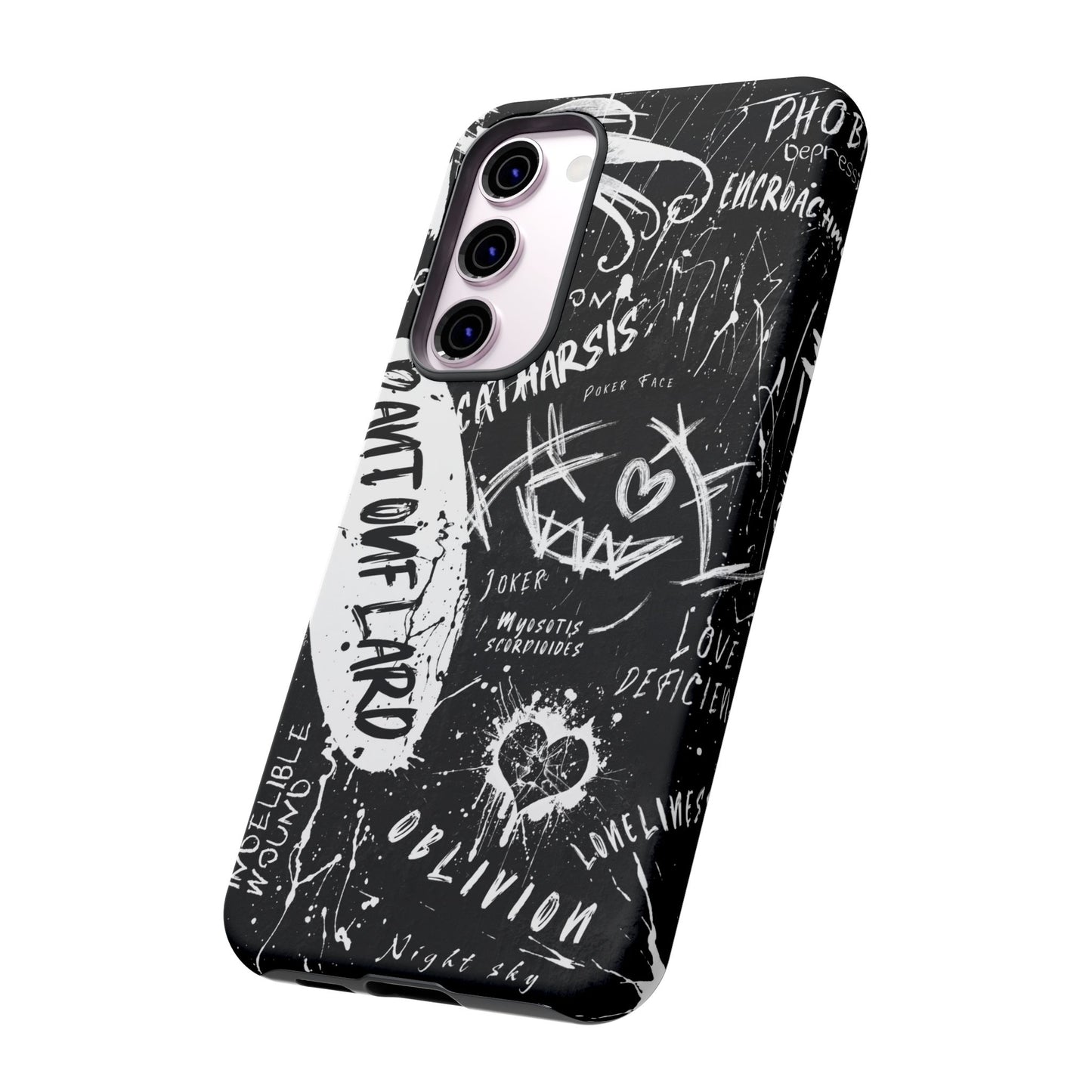 Fundas resistentes: funda atrevida para iPhone, Galaxy, Google Pixel, diseño de grafiti negro, estética urbana, regalo para amantes del arte, accesorios de teléfono modernos, estilo callejero