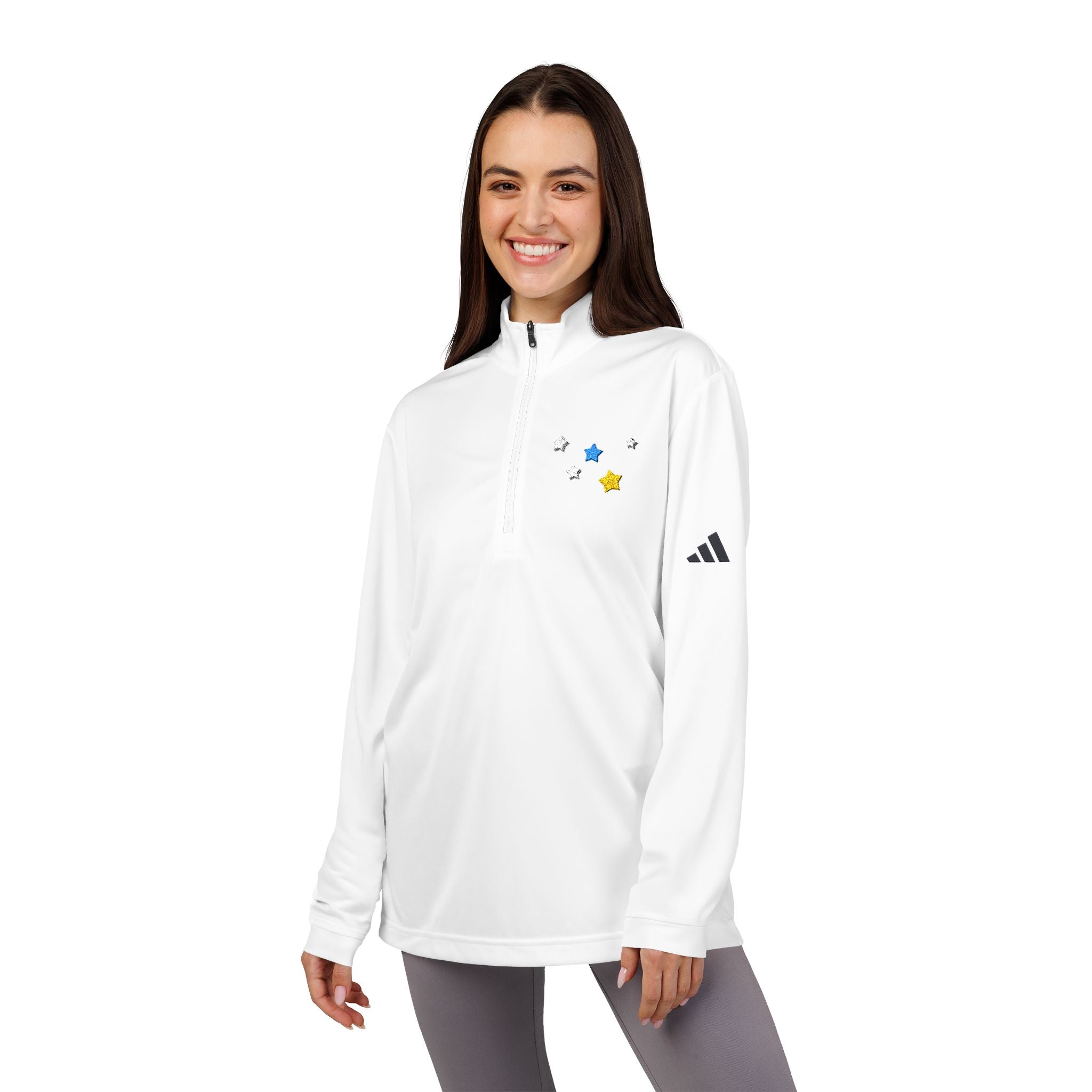 Adidas Cassiopeia Constellation Embroidered Quarter-Zip - W-Shape Performance Pullover