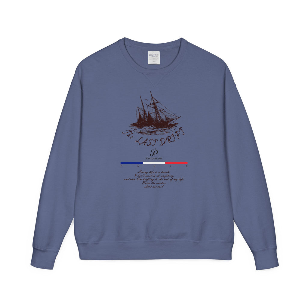Old Money Nautical Heritage Crewneck - The Last Drift I (Paris Aesthetic Garment-Dyed Sweatshirt)