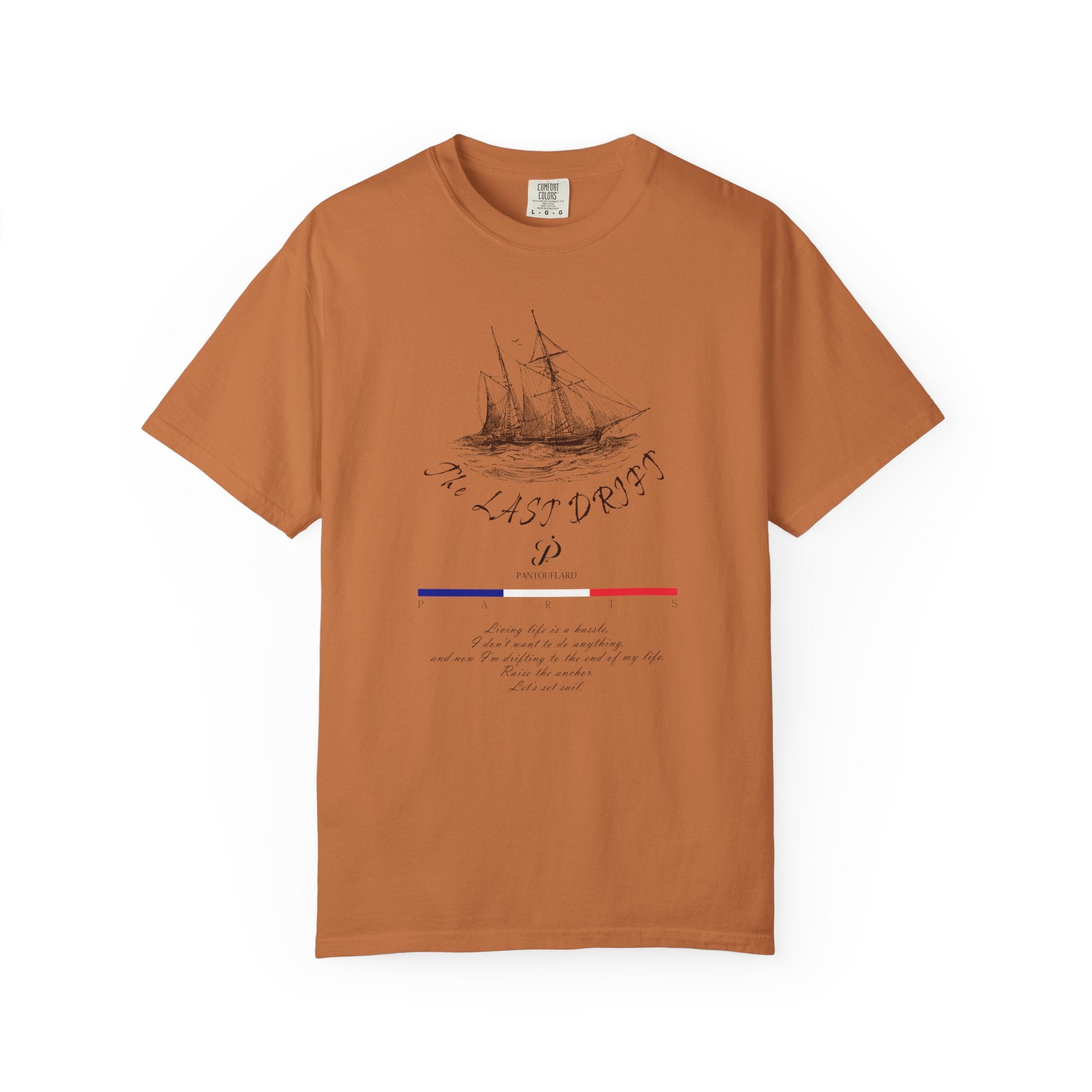 Unisex Vintage Yellow Nautical Ship The Last Drift 100% Cotton T-shirt