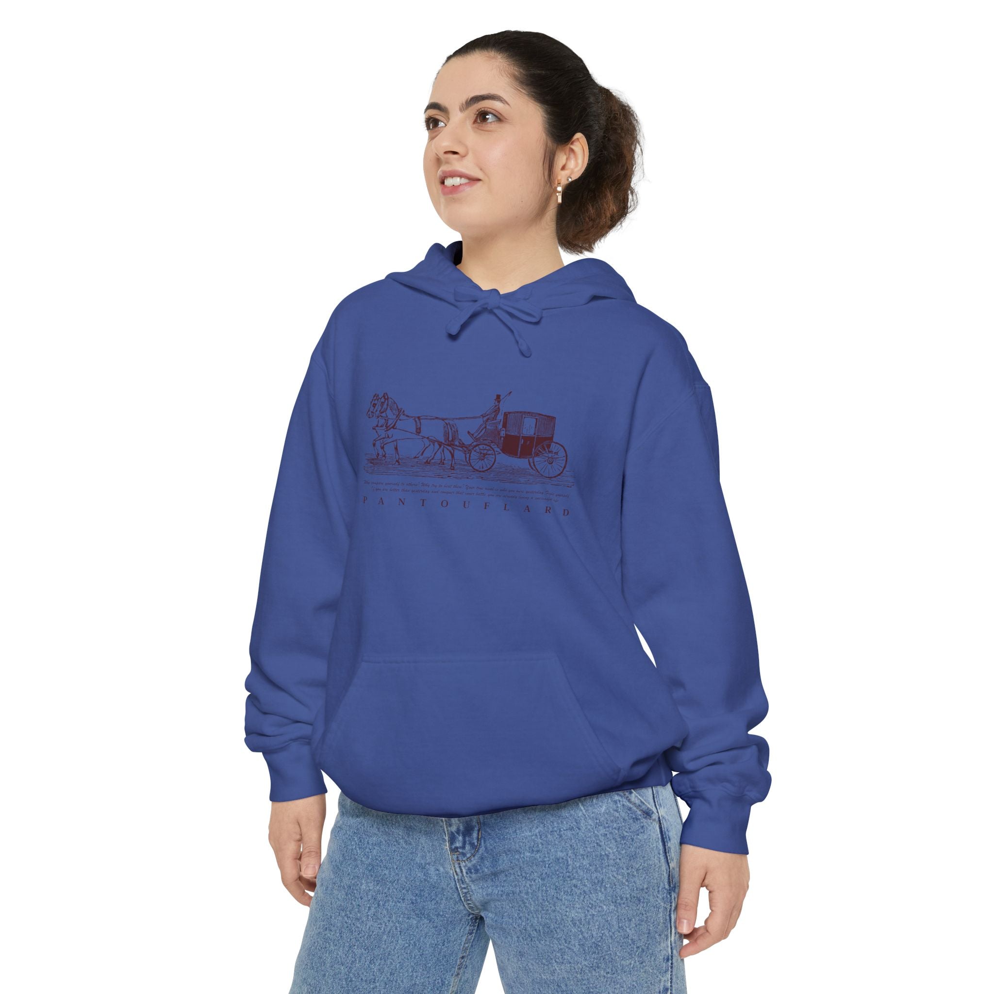 Old Money Equestrian Heritage Hoodie - The Heritage Carriage I (Premium Garment-Dyed Heavyweight Fleece)