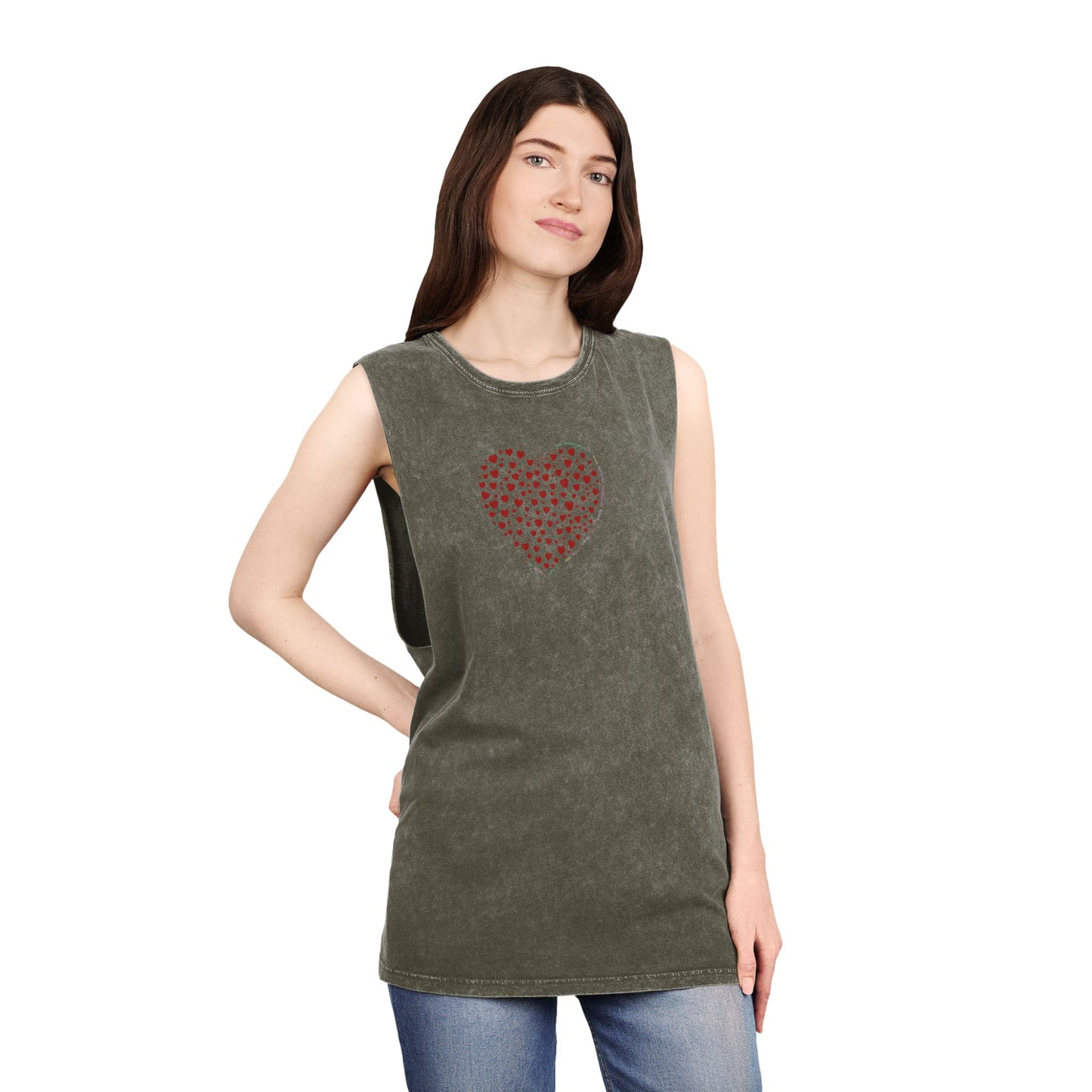 Unisex Casual Tank Top (Red Heart)