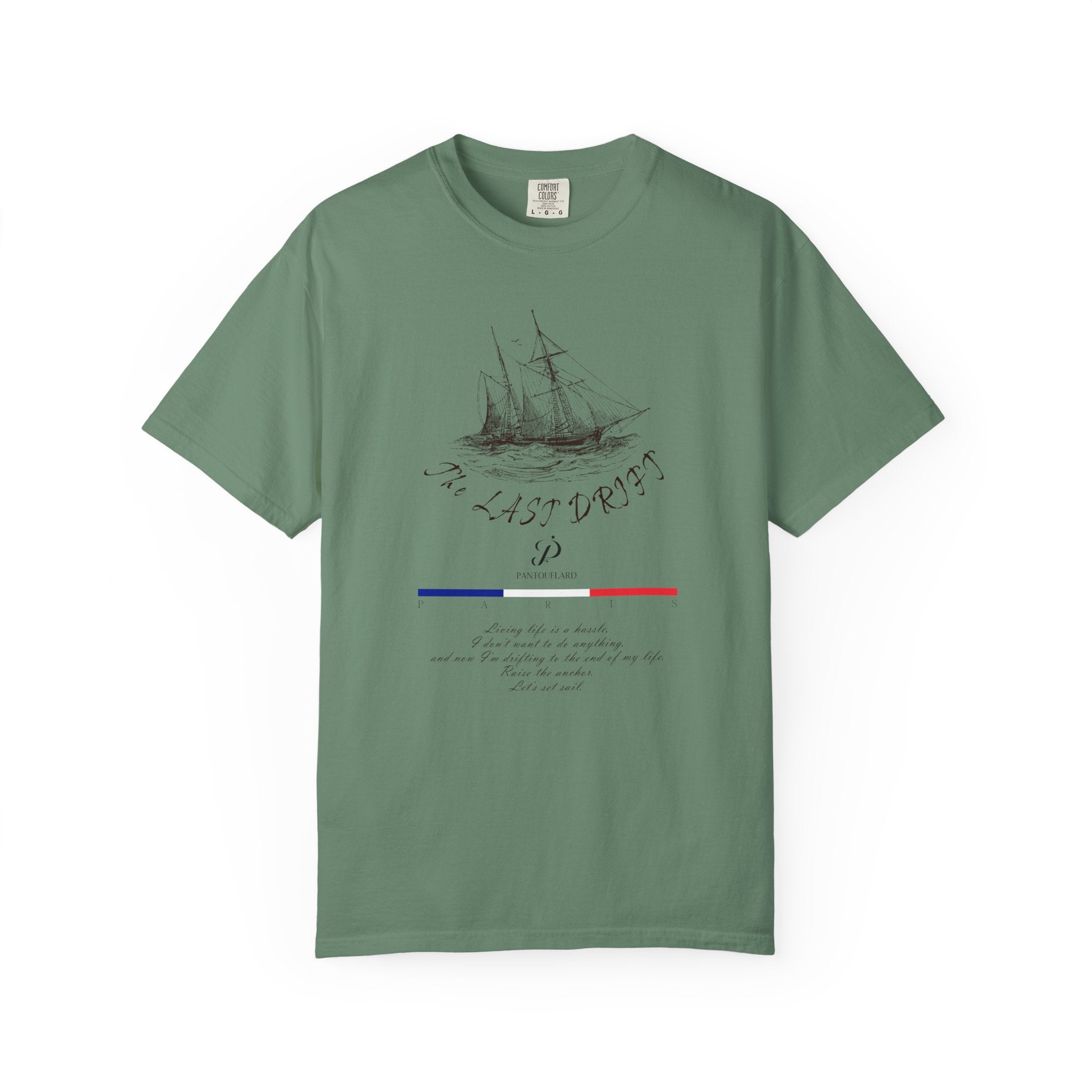 Unisex Vintage Yellow Nautical Ship The Last Drift 100% Cotton T-shirt
