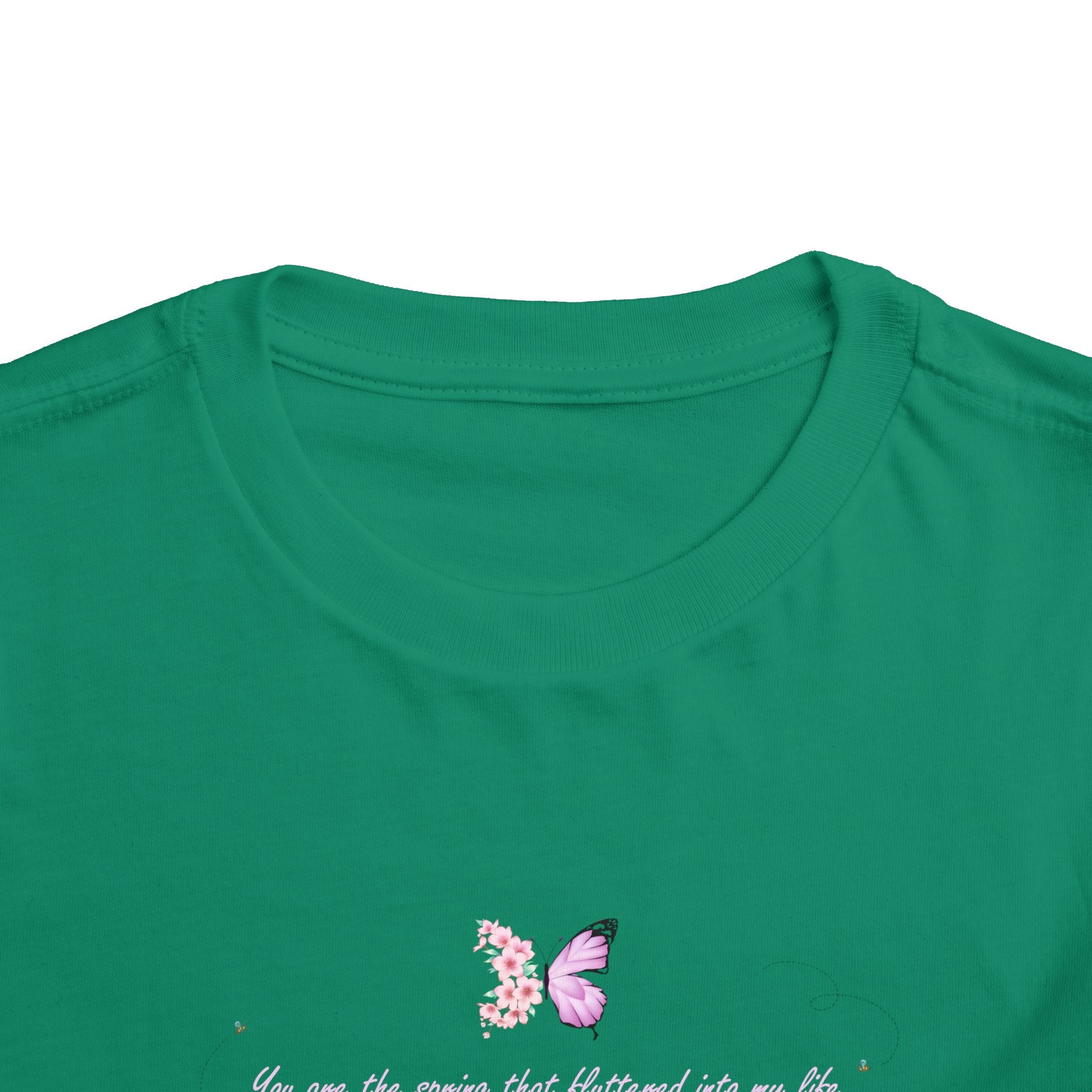 Toddler Yellow Floral Butterfly Spring Quote 100% Cotton Short Sleeve Tee