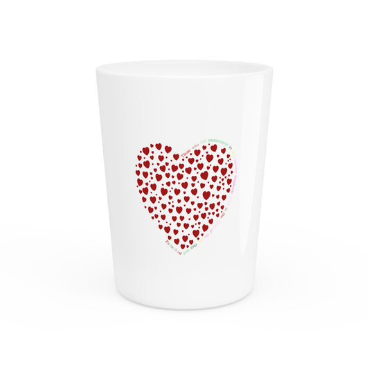 Red Heart Themed Shot Glass