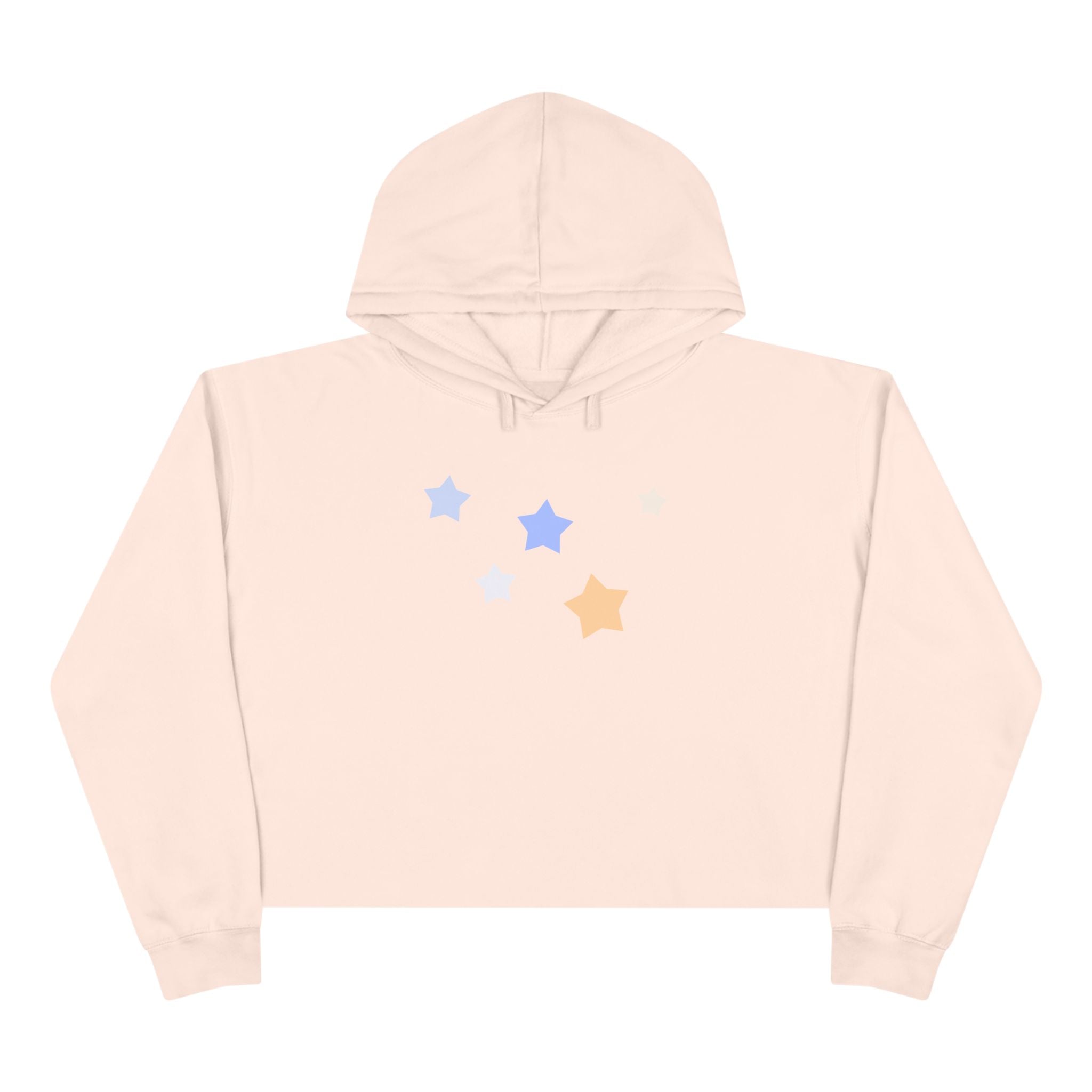 Women's Cassiopeia Constellation Graphic Fleece Crop Hoodie - W-Shape Raw Hem Pullover