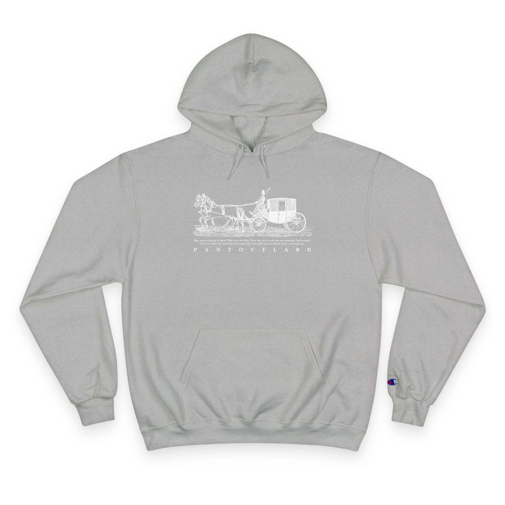 Old Money Equestrian Heritage Hoodie - The Timeless Carriage II (Champion Authentic Eco-Fleece)