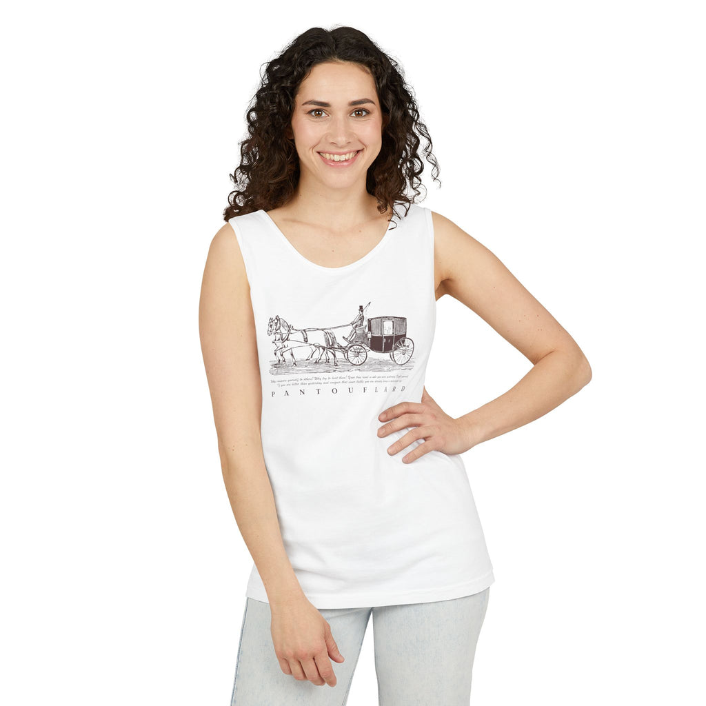 Unisex Brick Red Pantouflard Carriage Cotton Garment-Dyed Tank Top