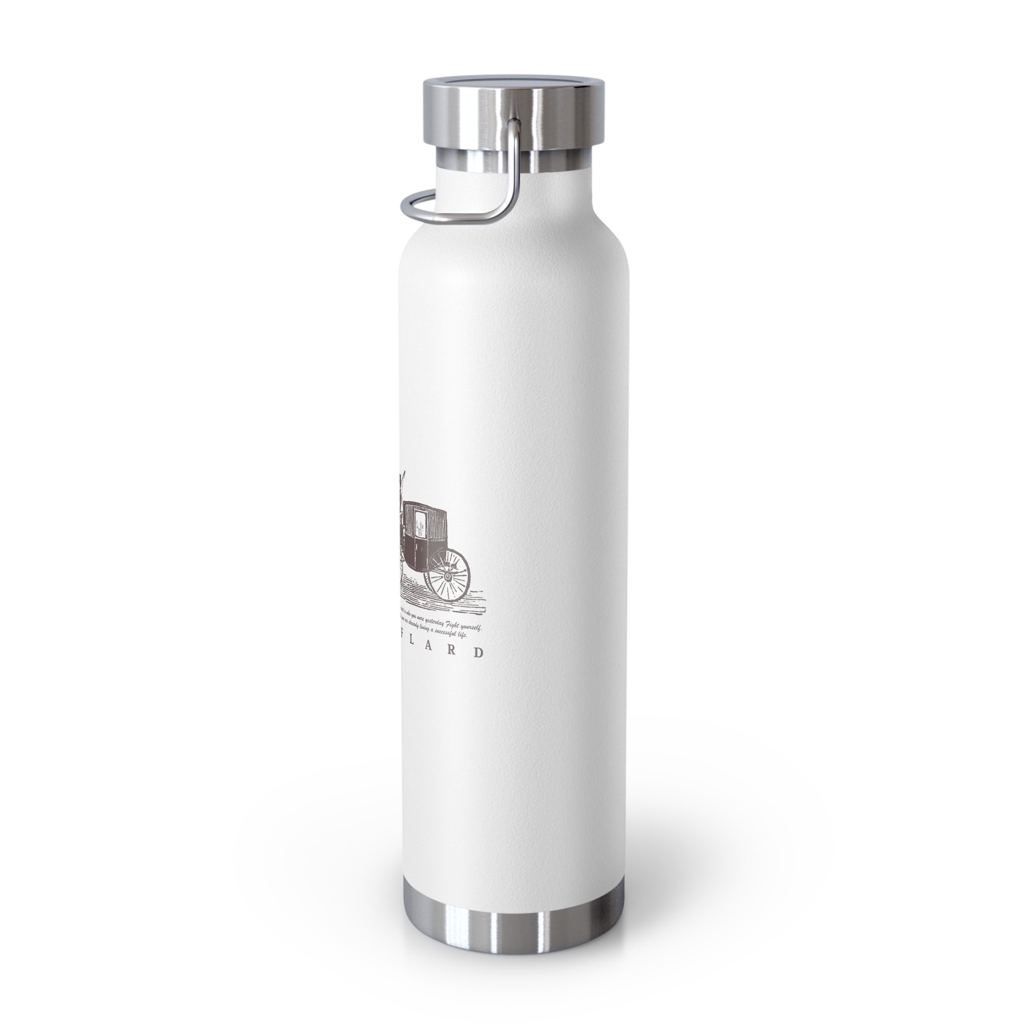 Orange Vintage Carriage Quote 22oz Copper Vacuum Insulated Bottle