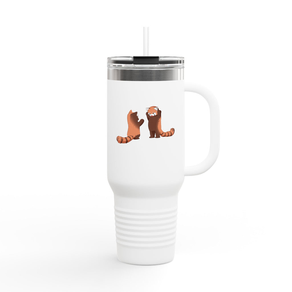 Olive Green Cute Standing Red Pandas 40oz Stainless Steel Insulated Travel Mug