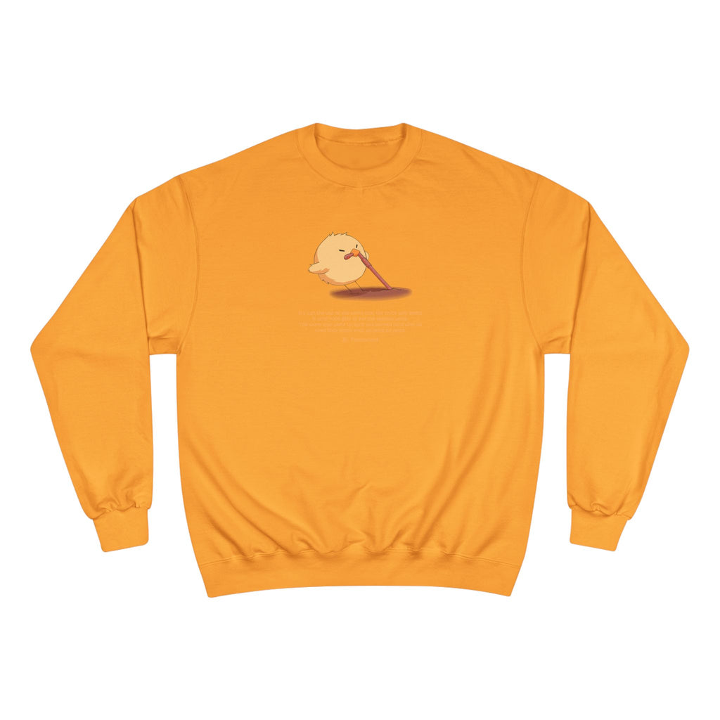 Champion Unisex White Pantouflard Chick Cotton Blend Crewneck Sweatshirt
