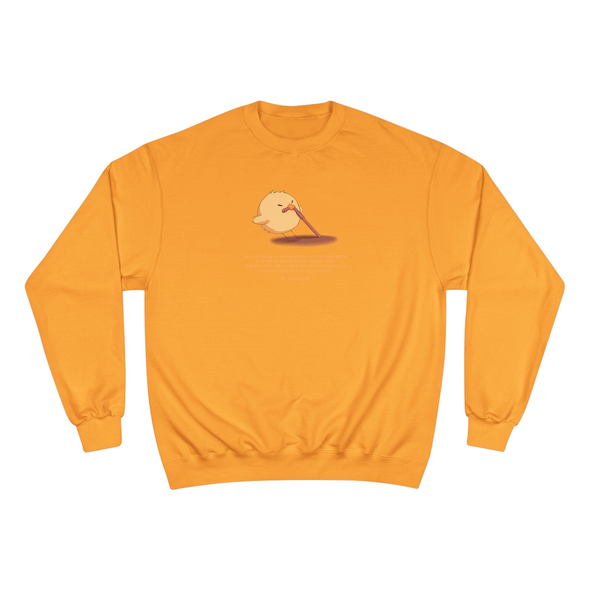 Champion Unisex White Pantouflard Chick Cotton Blend Crewneck Sweatshirt