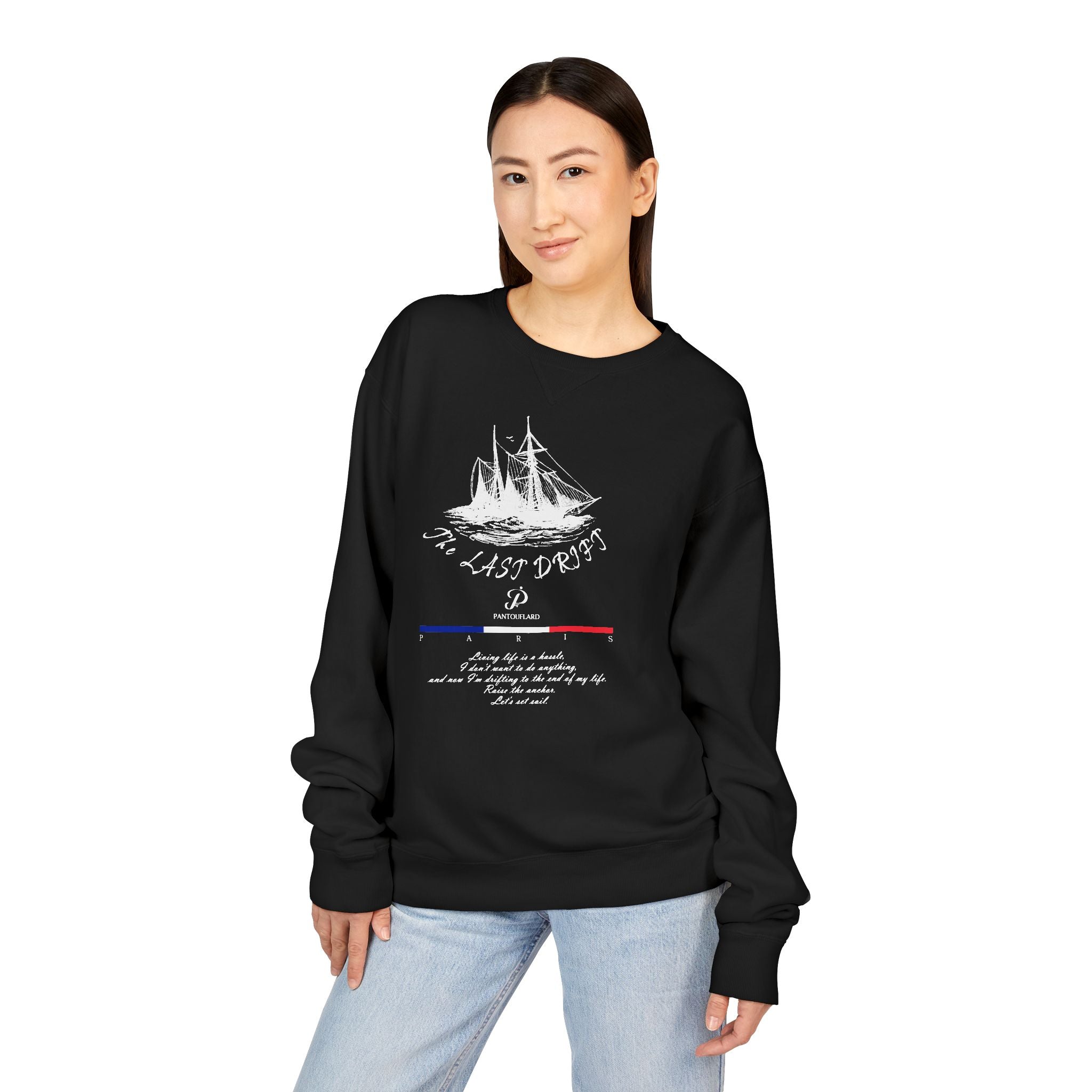Old Money Nautical Heritage Crewneck - The Last Drift II (Paris Aesthetic Garment-Dyed Sweatshirt)