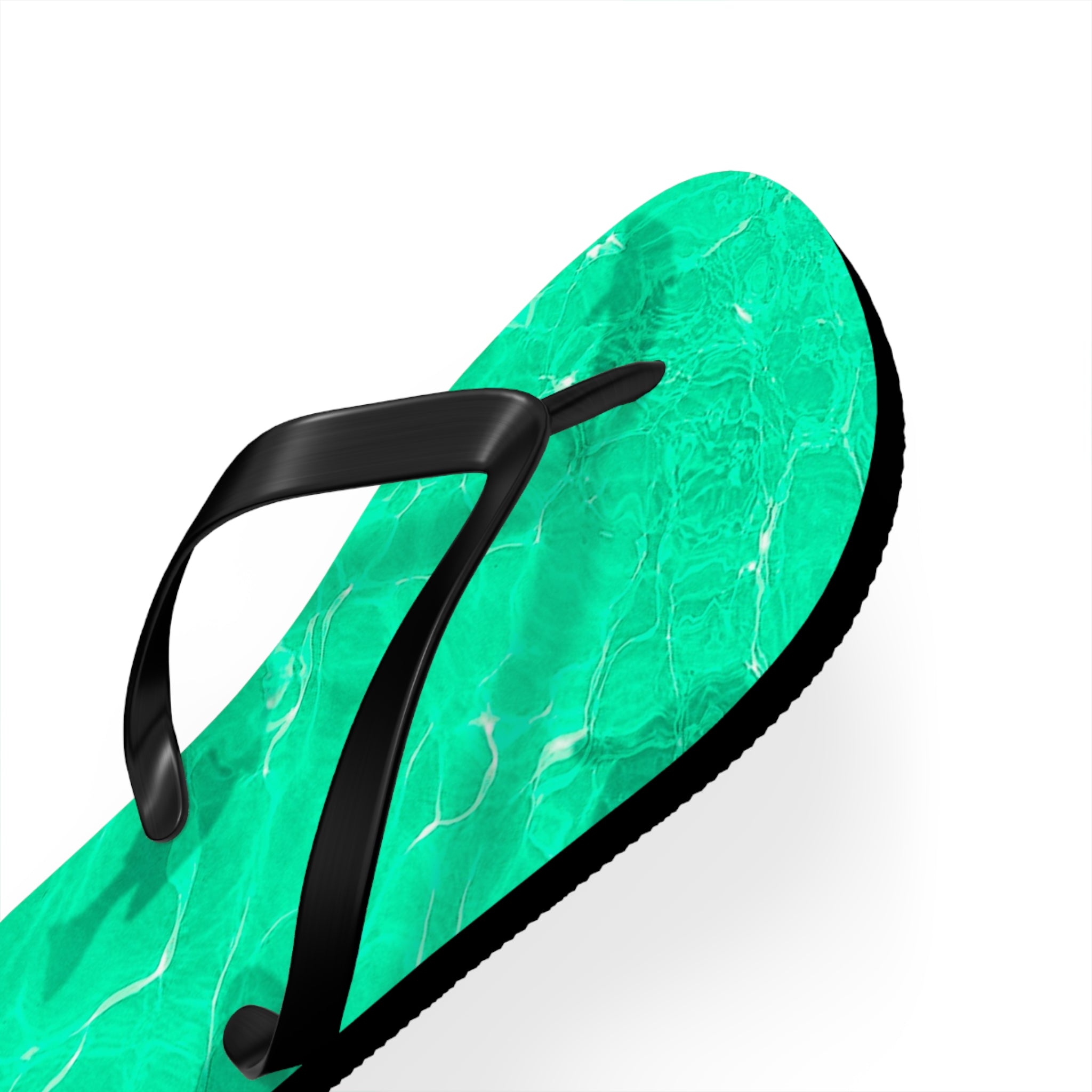 Men's/Women's Vibrant Green Pool Water Flip Flops - Vaporwave Thong Sandals