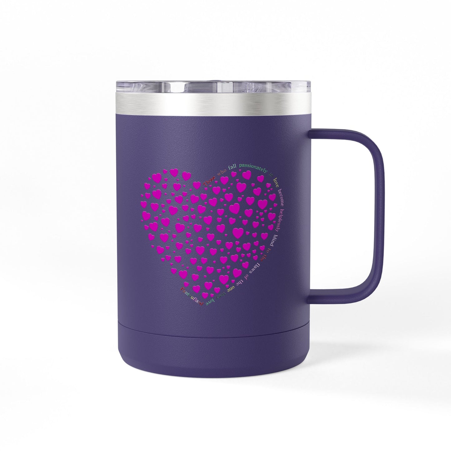 Pink Heart Coffee Mug Tumbler, Personalized Mug