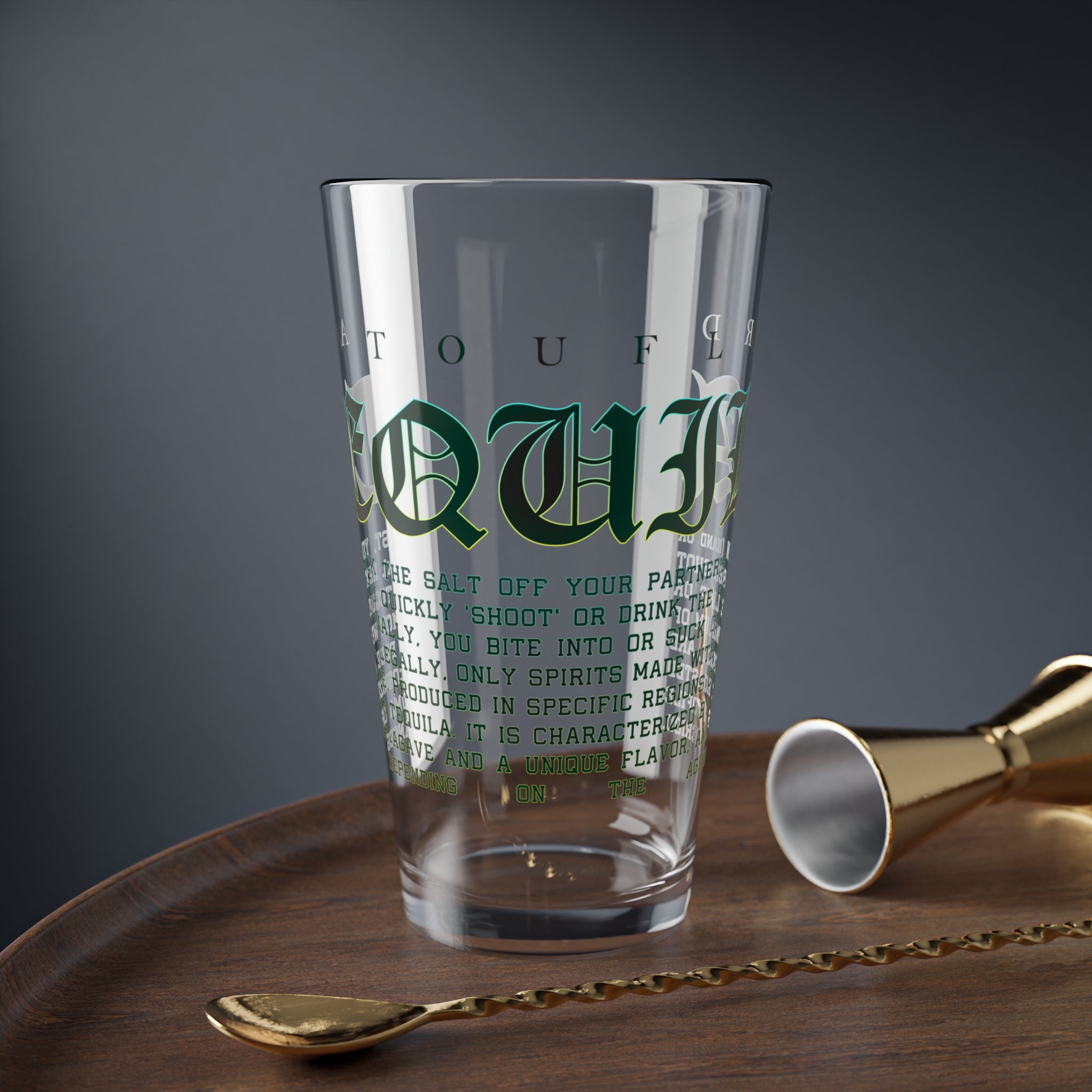 Clear Pantouflard Tequila Typography Solid Glass Mixer