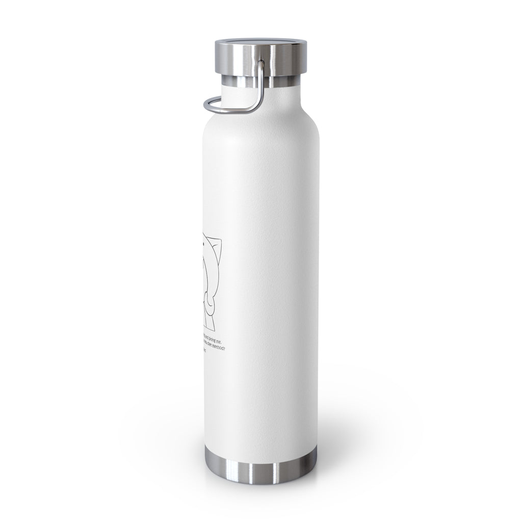Navy Blue Cute Biting Cats Quote 22oz Copper Vacuum Insulated Bottle