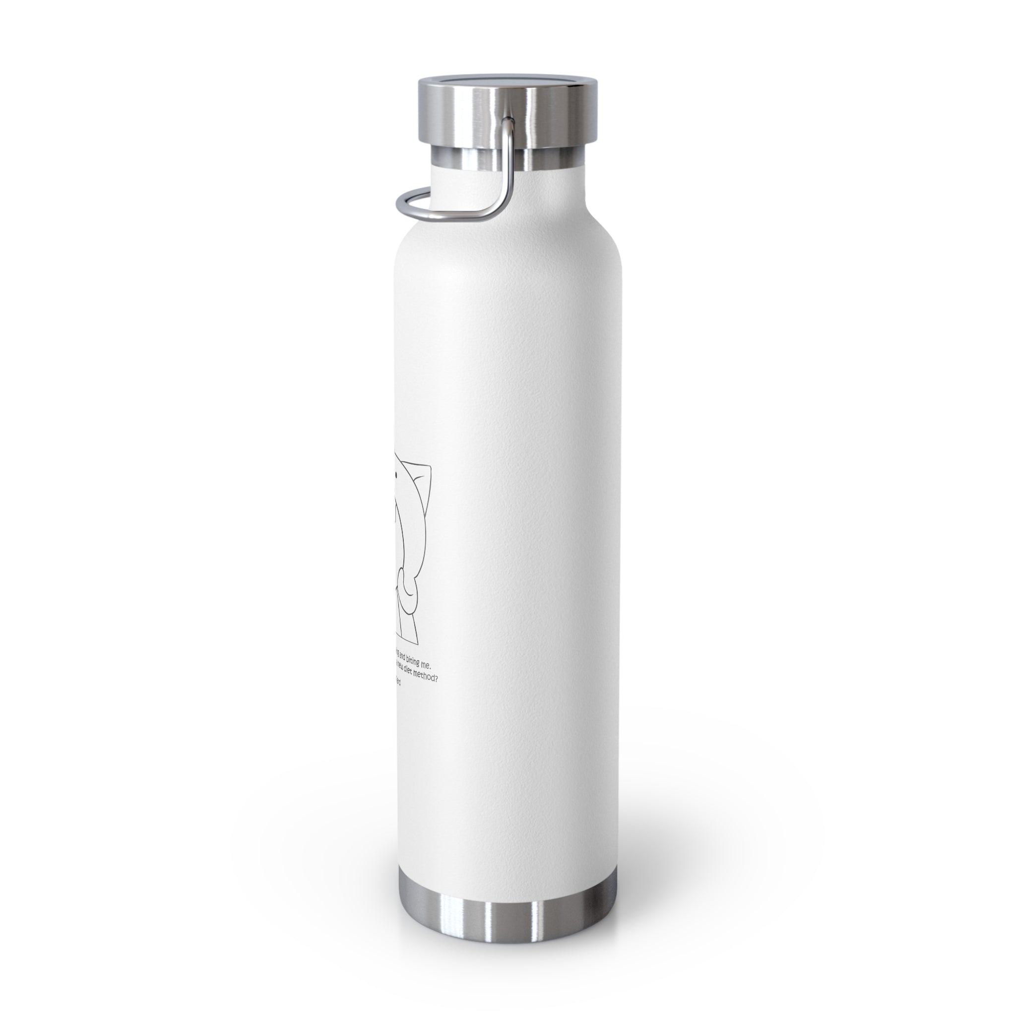 Navy Blue Cute Biting Cats Quote 22oz Copper Vacuum Insulated Bottle