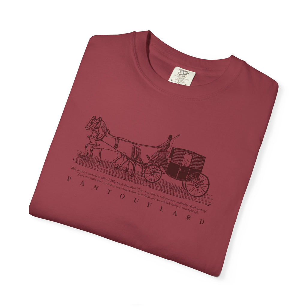 Unisex Burnt Orange Vintage Horse Carriage 100% Cotton T-shirt