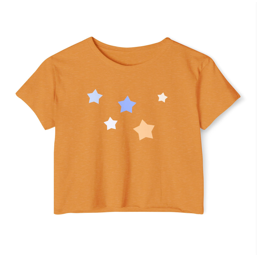 Women's Cassiopeia Constellation Graphic Crop Top - W-Shape Lightweight Festival Shirt
