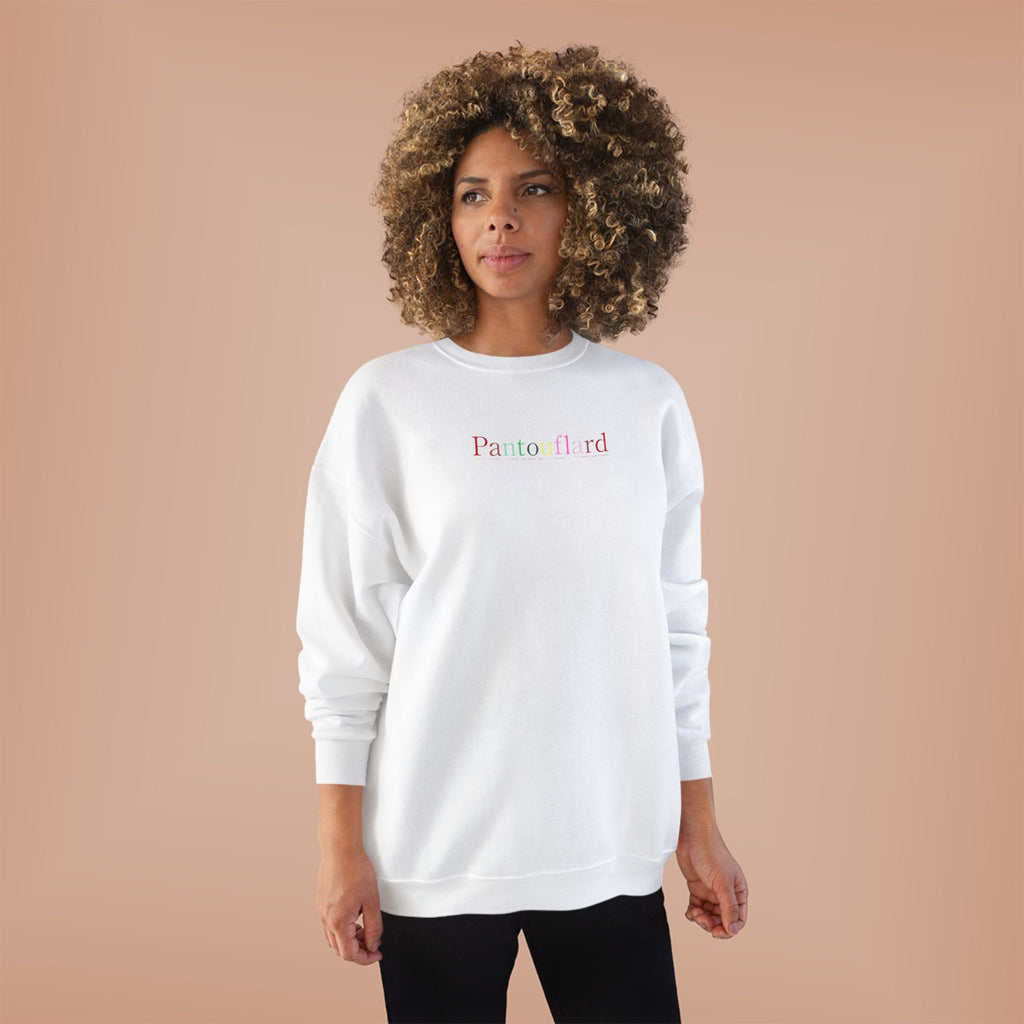 Sustainable Pantouflard Logo Crewneck - Hanes EcoSmart Fleece Sweatshirt (Essential Streetwear)