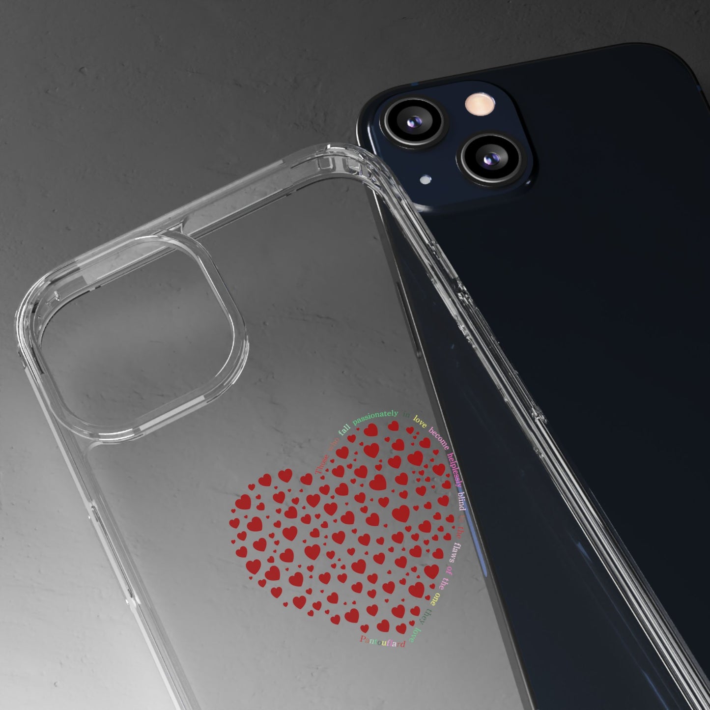 Red Heart Clear Phone Case