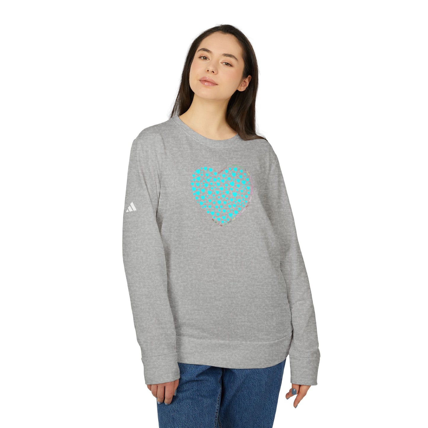 Adidas Unisex  Crewneck Sweatshirt with Mint Heart Design