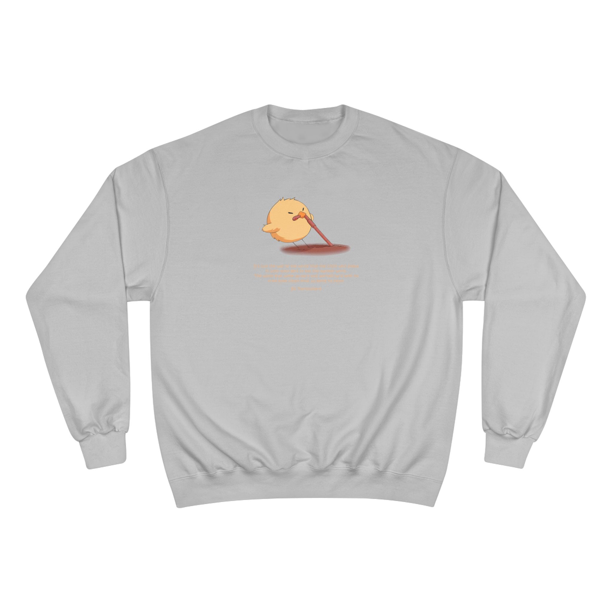 Champion Unisex White Pantouflard Chick Cotton Blend Crewneck Sweatshirt