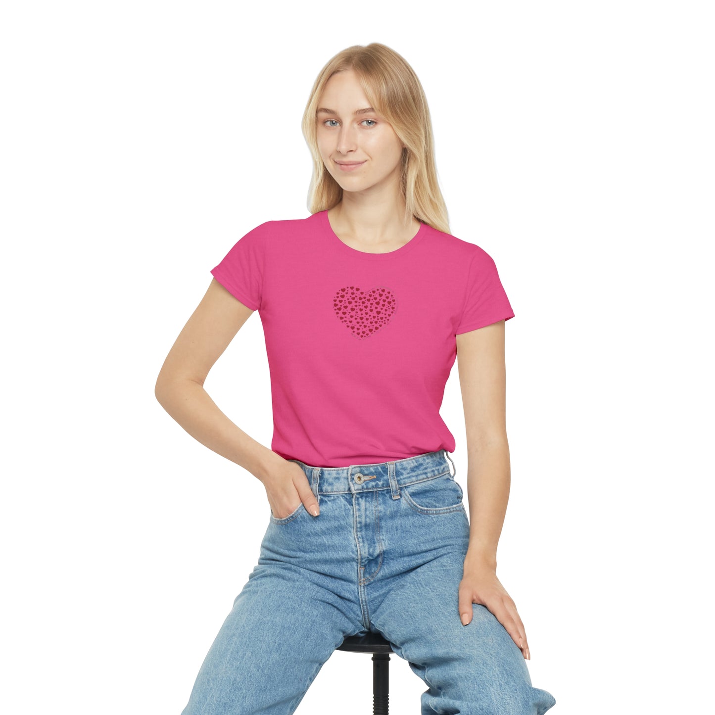 Slim fit Women's T-Shirt (Red Heart)