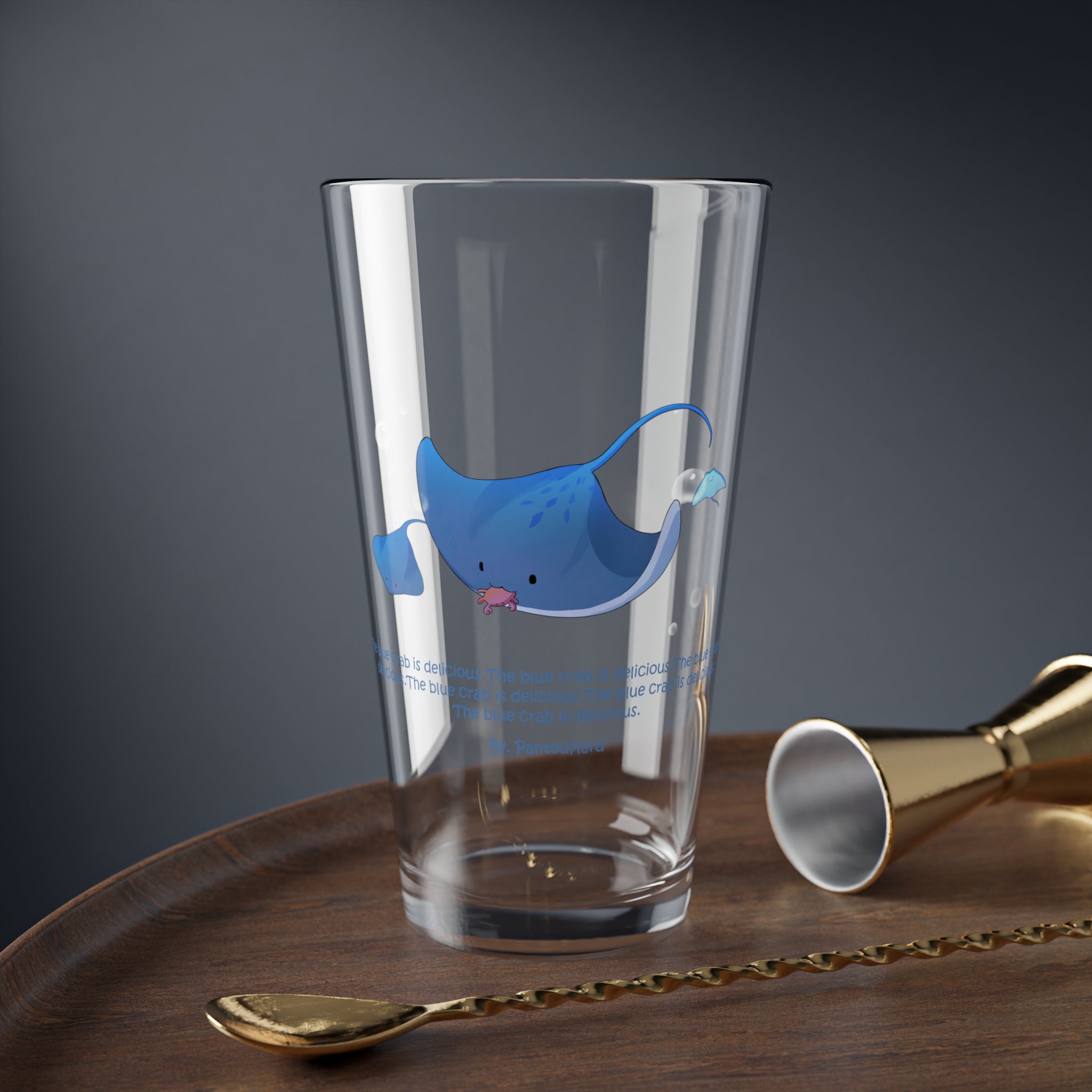 Clear Pantouflard 'Delicious Crab' Stingray Solid Glass Mixer