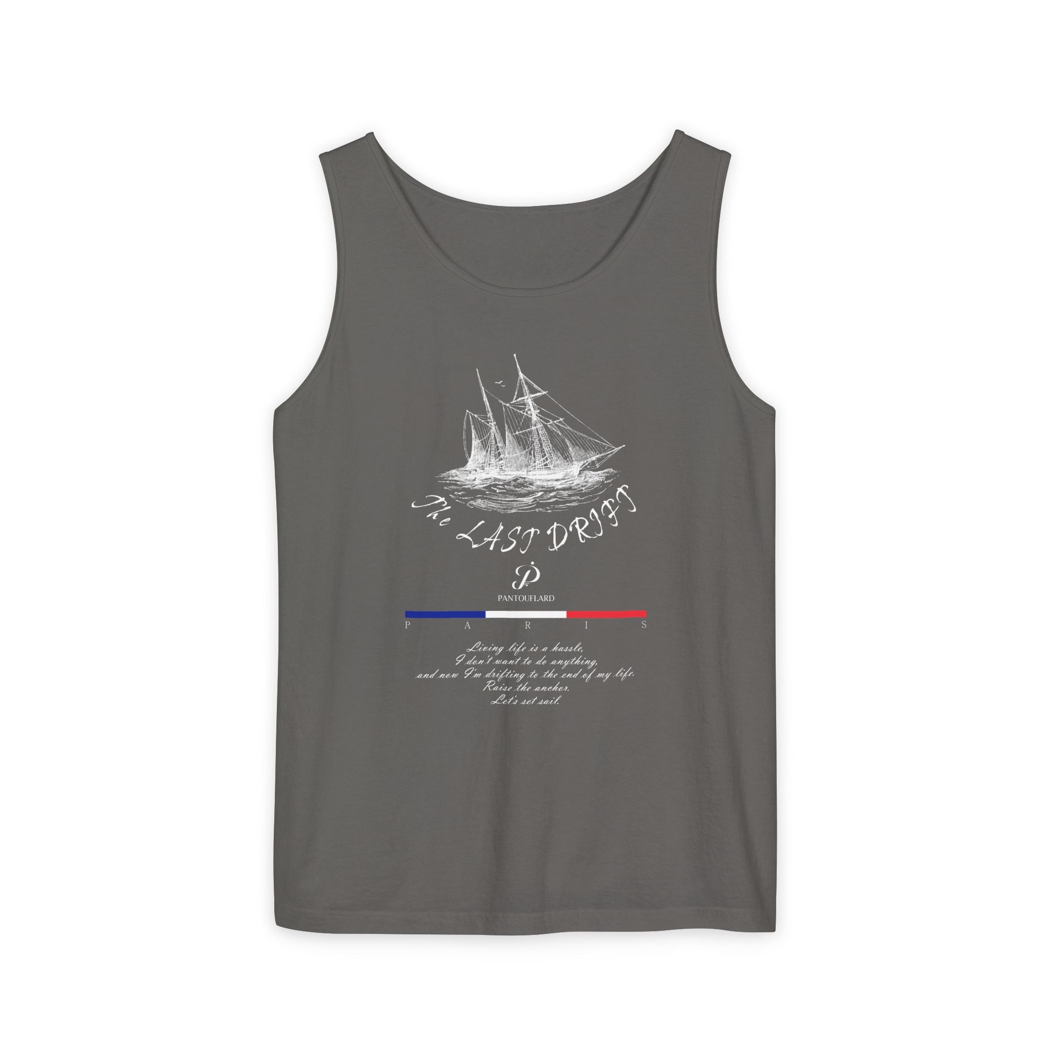 Unisex Black Last Drift Cotton Garment-Dyed Tank Top