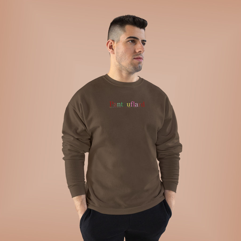Sustainable Pantouflard Logo Crewneck - Hanes EcoSmart Fleece Sweatshirt (Essential Streetwear)