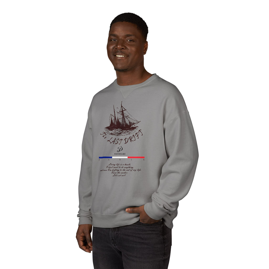Old Money Nautical Heritage Crewneck - The Last Drift I (Paris Aesthetic Garment-Dyed Sweatshirt)