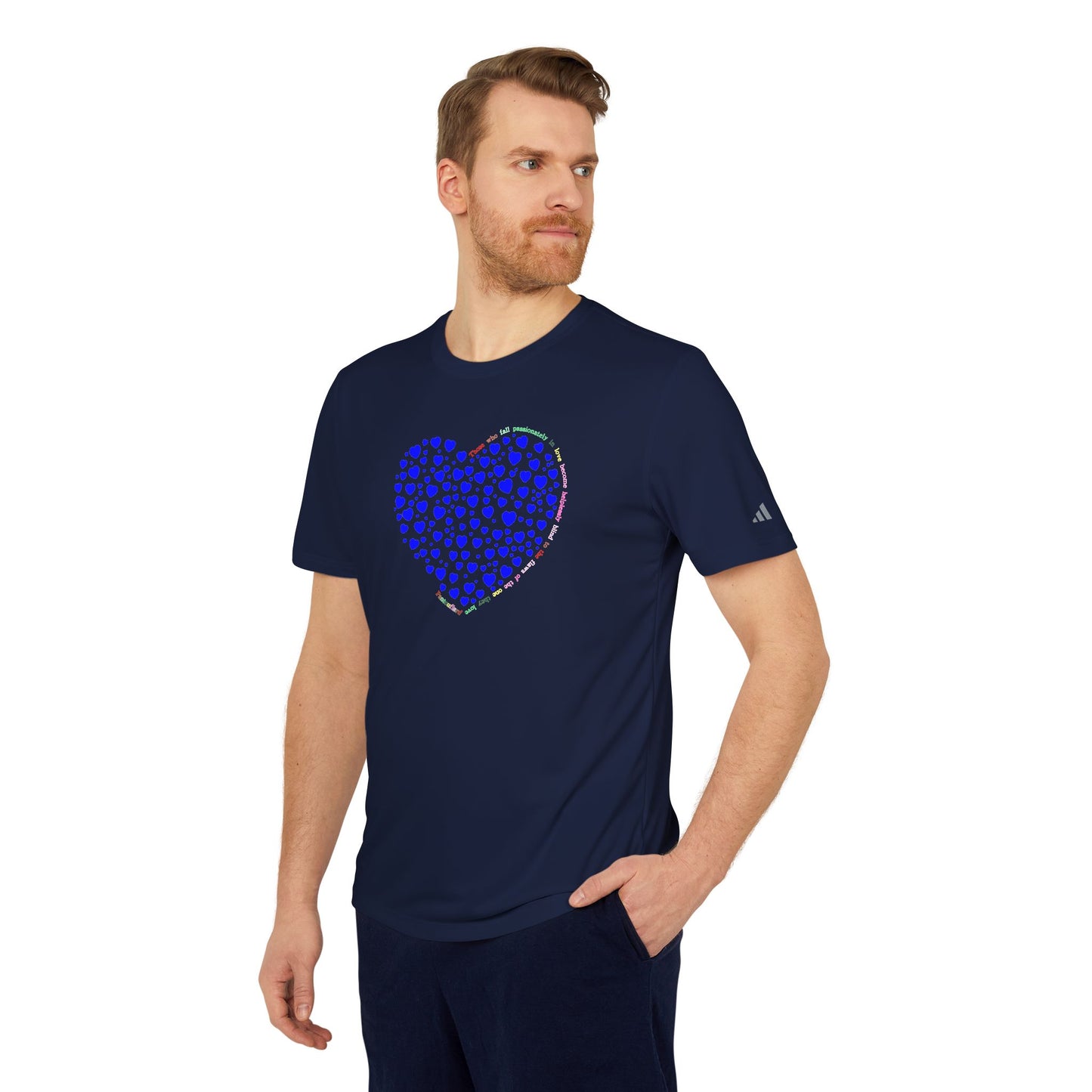 Adidas Unisex Sport T-Shirt with Blue Heart Design