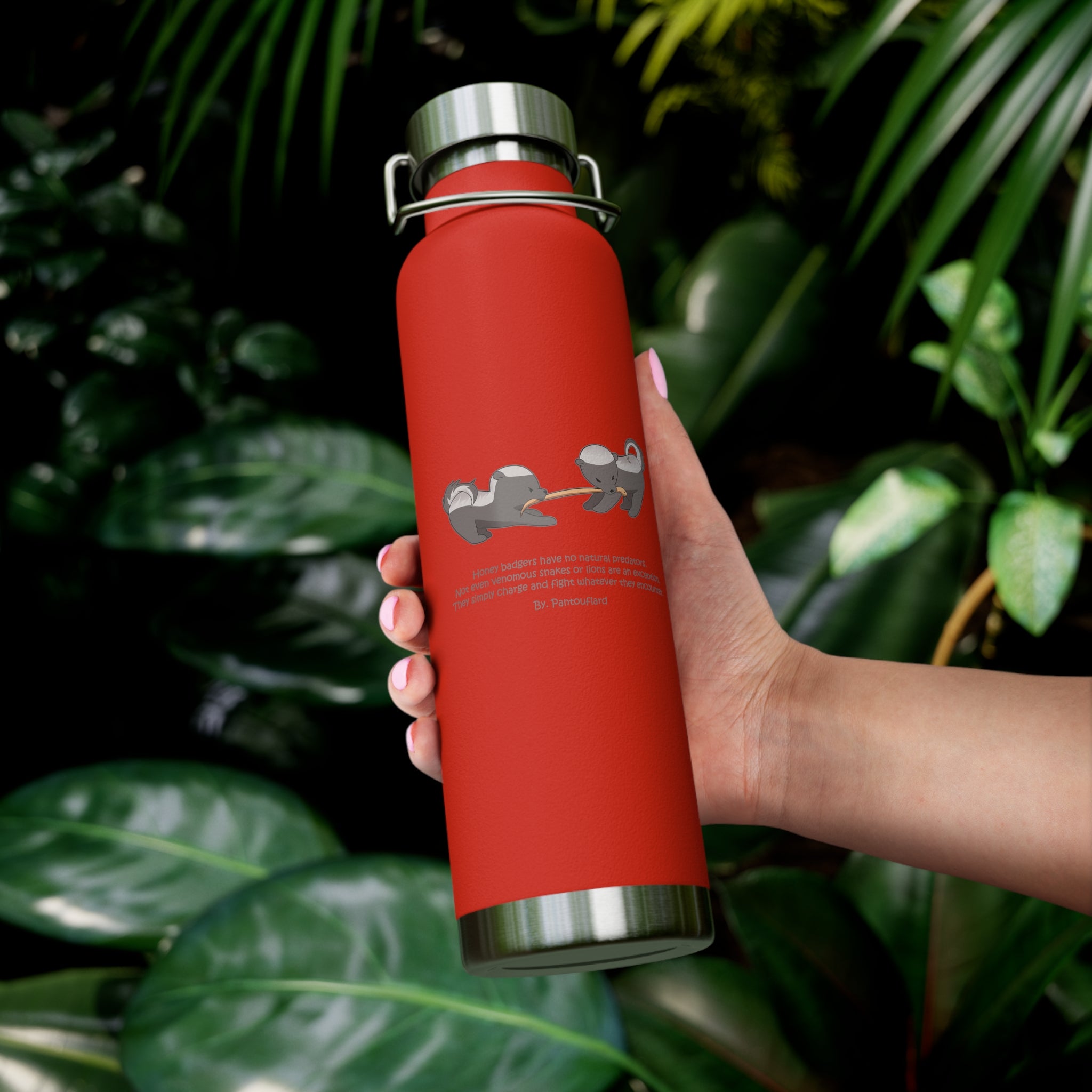 Black Fierce Honey Badgers Quote 22oz Copper Vacuum Insulated Bottle