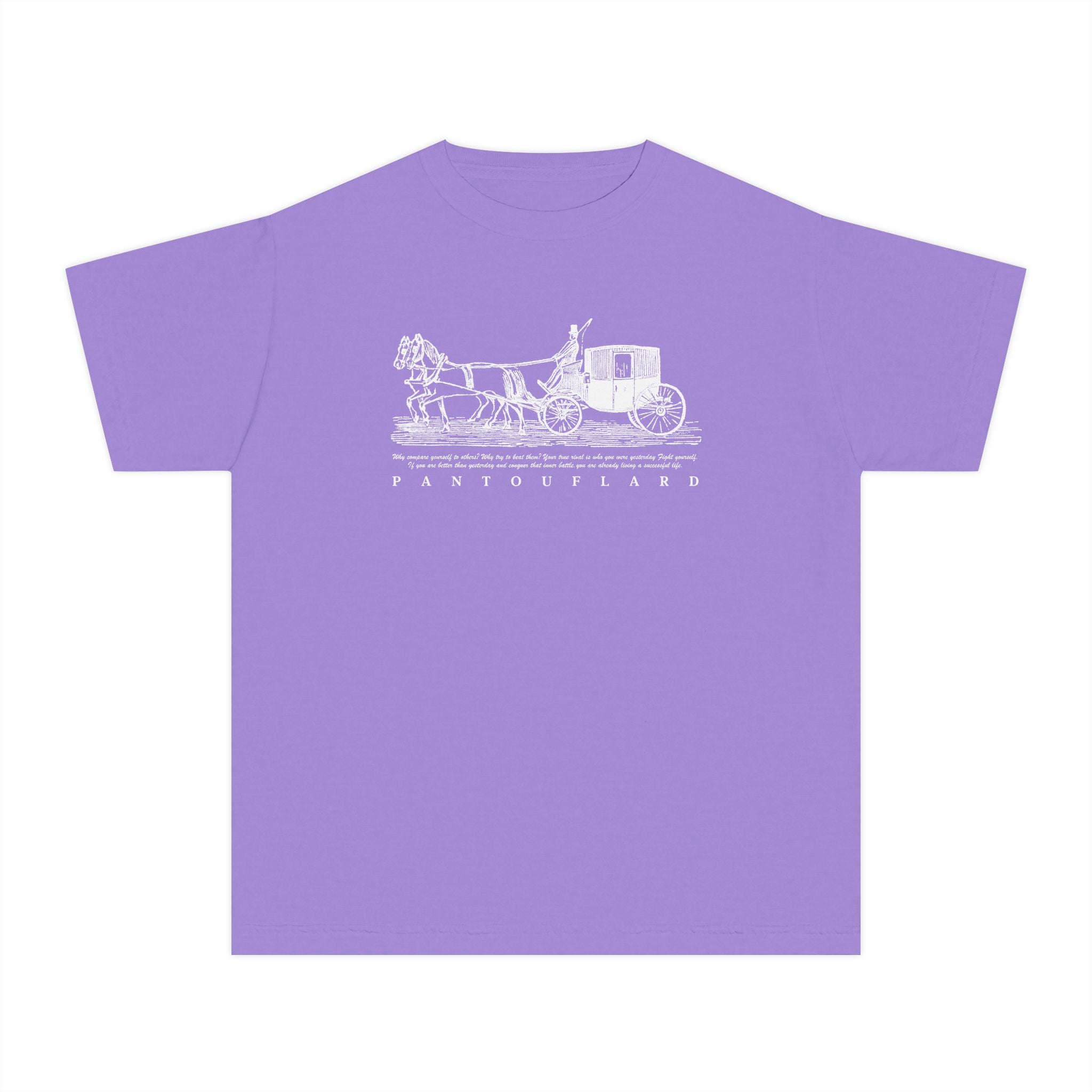 Old Money Equestrian Youth Tee - The Timeless Carriage II (Comfort Colors 9018 Heritage Kids Shirt)