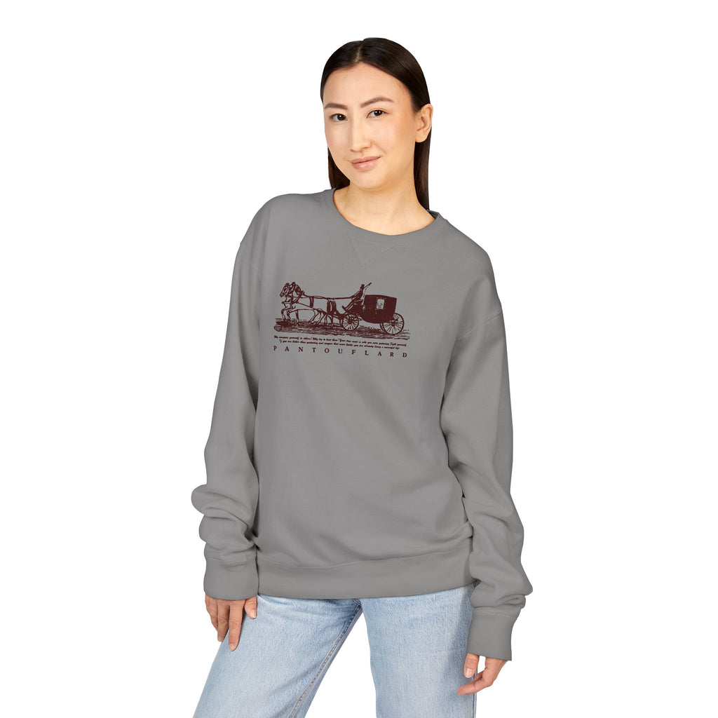 Old Money Equestrian Heritage Crewneck - The Nostalgic Journey I (Dark Academia Garment-Dyed Sweatshirt)