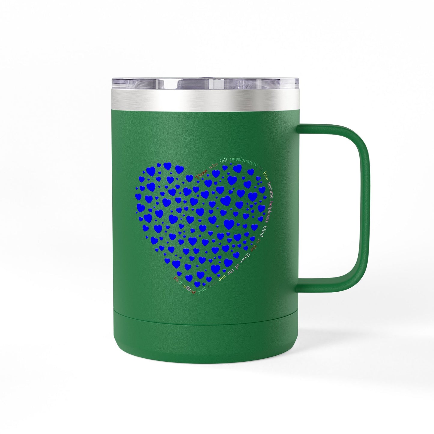 Blue Heart Coffee Mug Tumbler, Personalized Mug