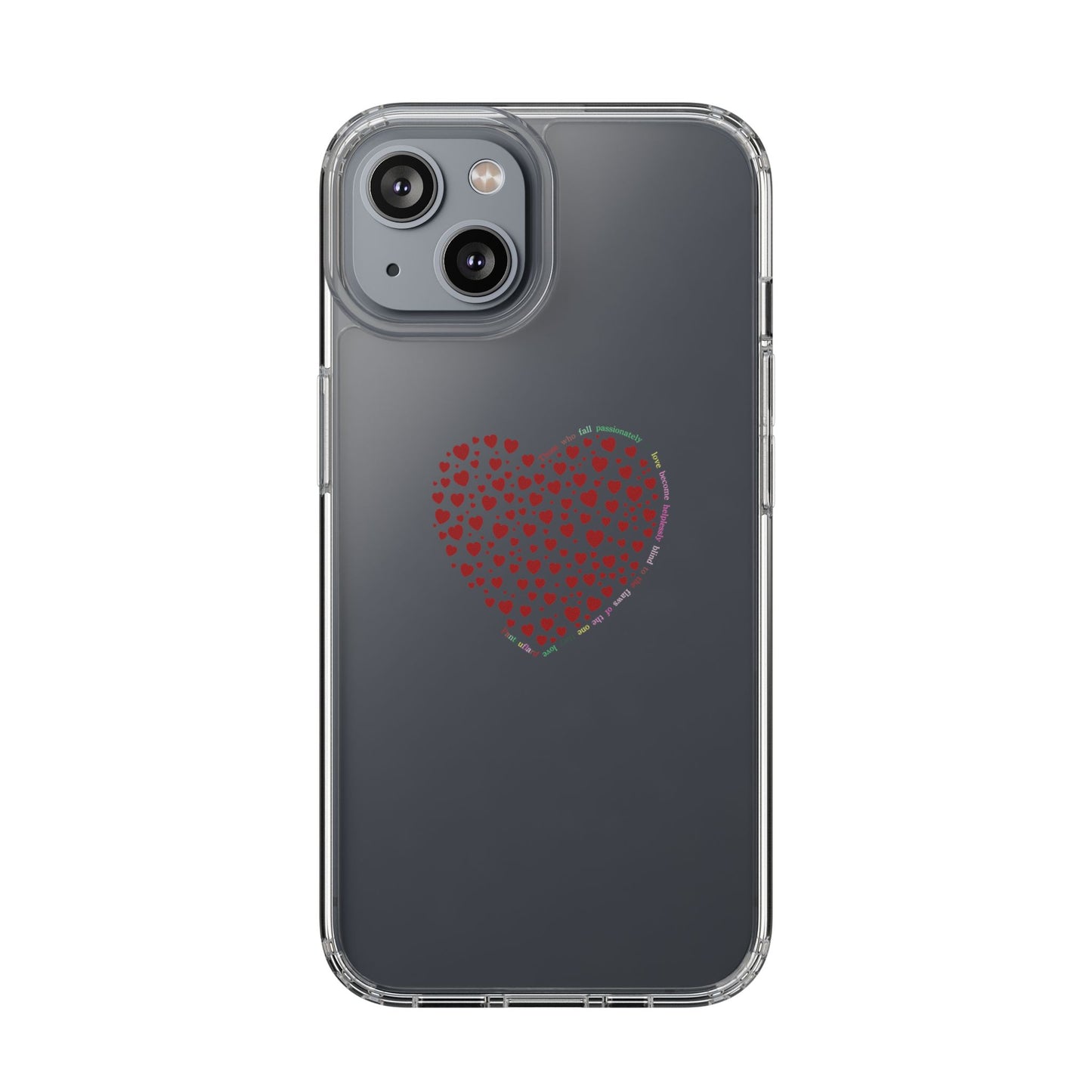 Red Heart Clear Phone Case