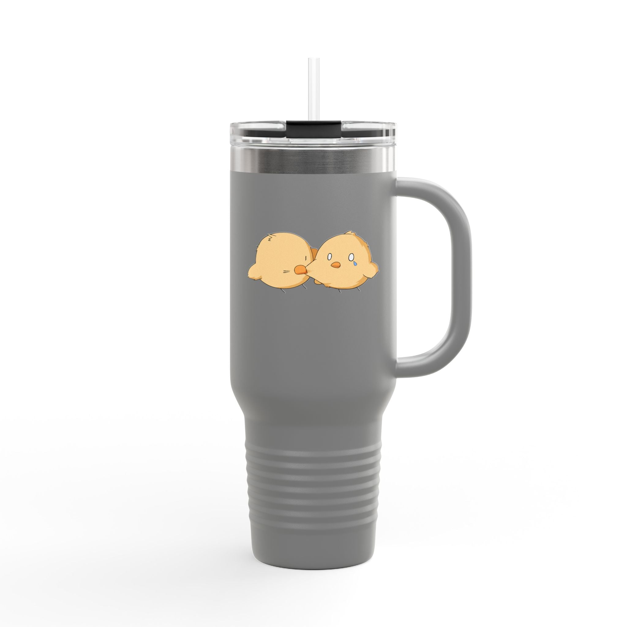 Mint Green Cute Biting Chicks 40oz Stainless Steel Insulated Travel Mug