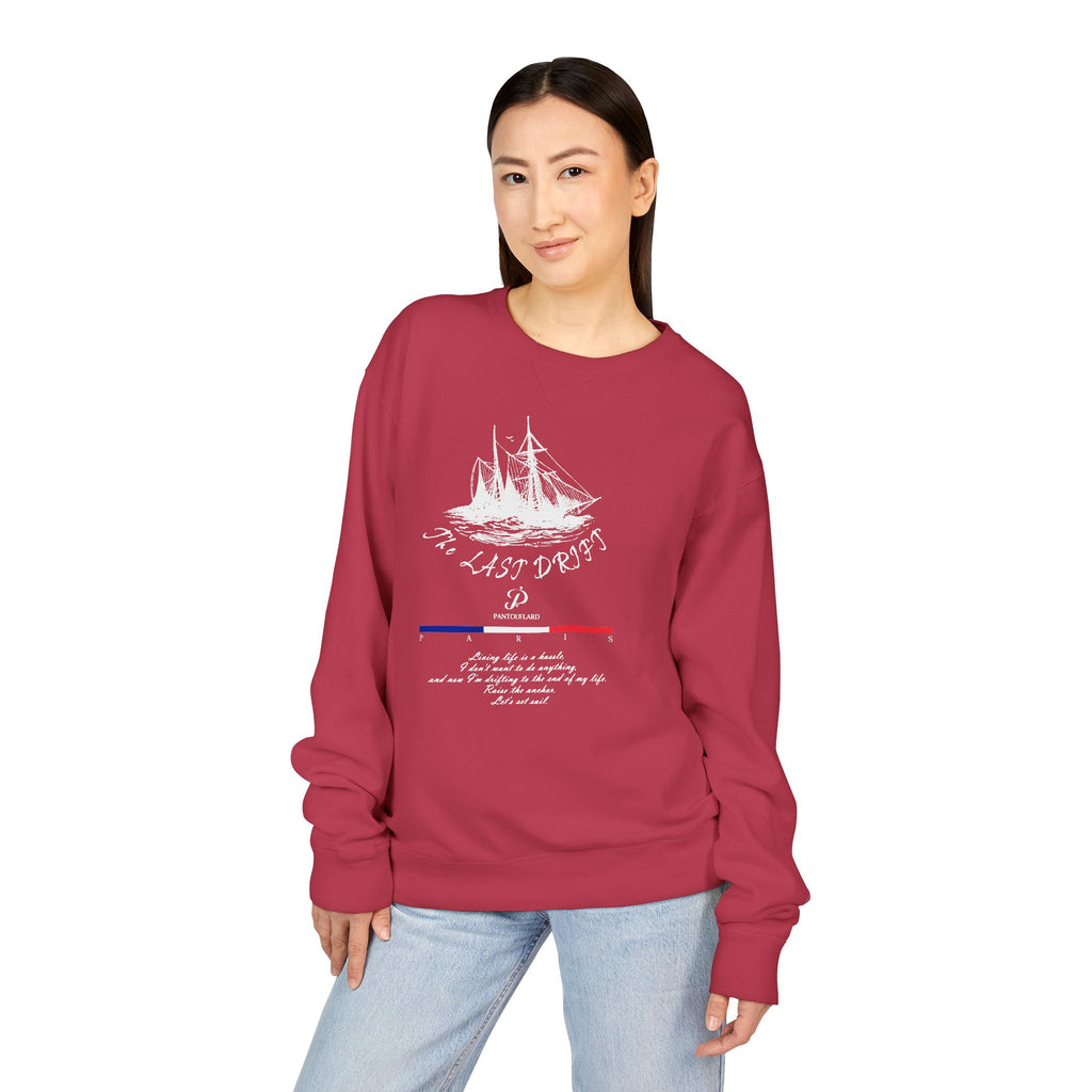 Old Money Nautical Heritage Crewneck - The Last Drift II (Paris Aesthetic Garment-Dyed Sweatshirt)