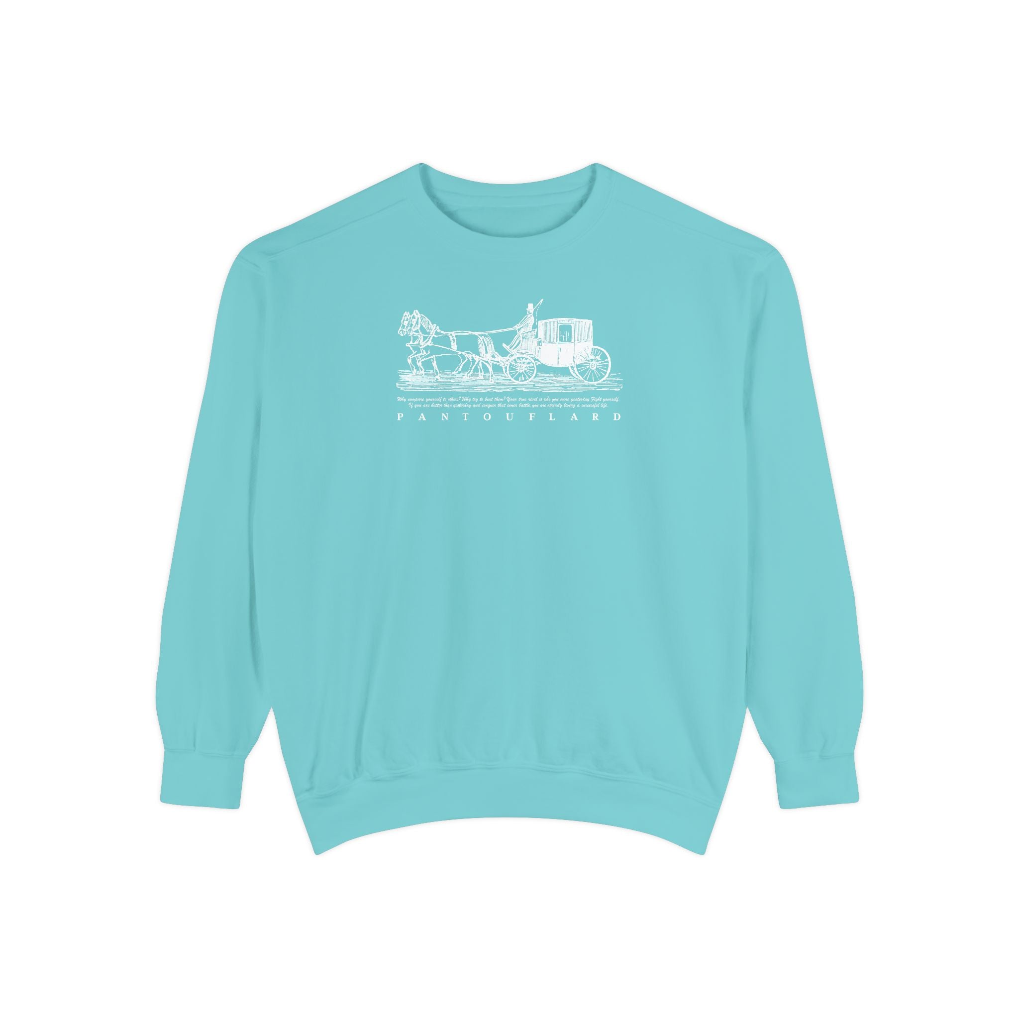 Unisex Navy Vintage Carriage Graphic Cotton Blend Sweatshirt