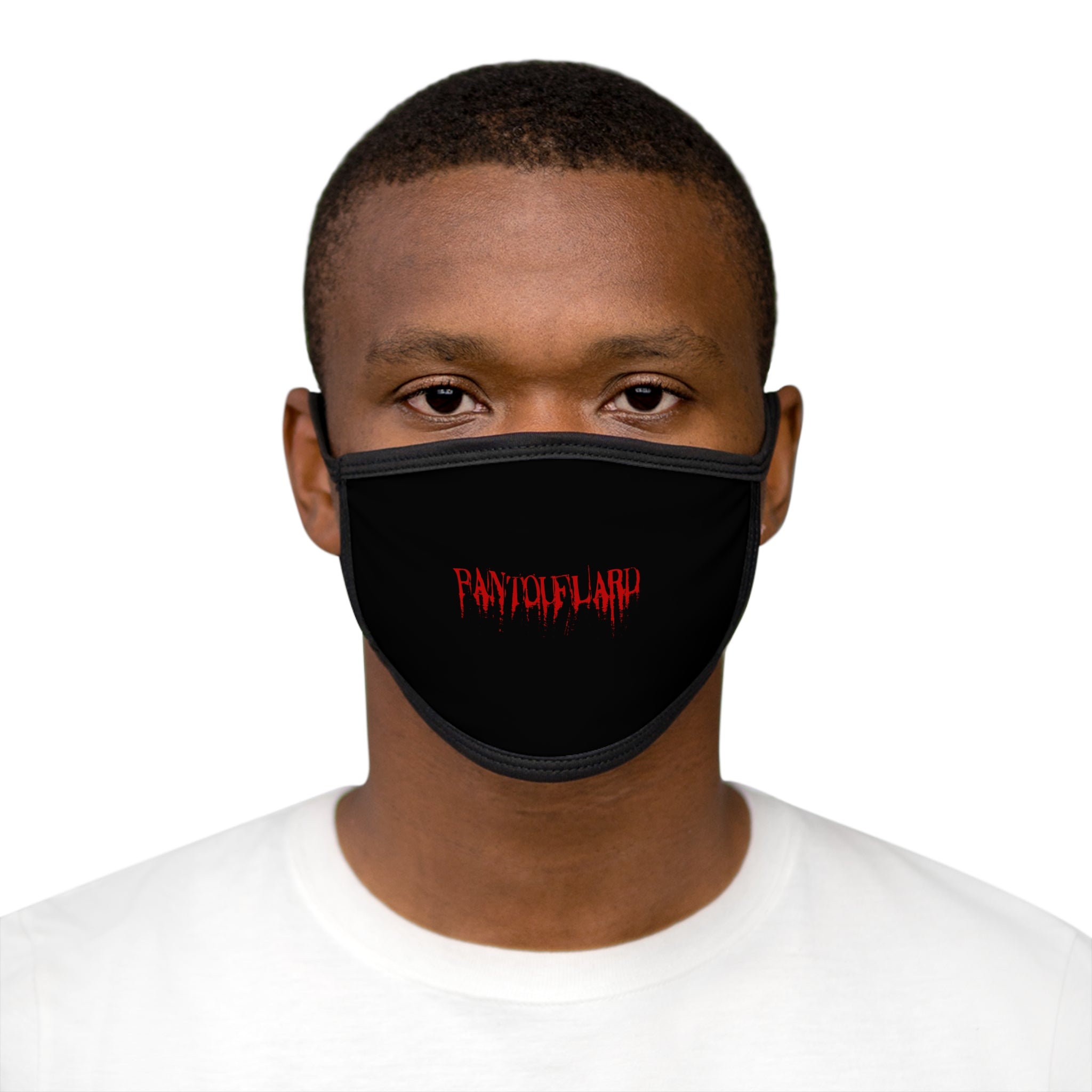 Typography Print Mixed-Fabric Face Mask