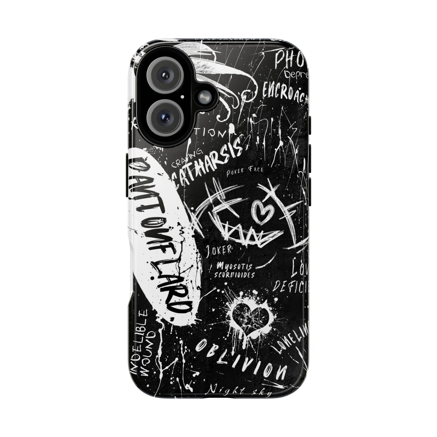Fundas resistentes: funda atrevida para iPhone, Galaxy, Google Pixel, diseño de grafiti negro, estética urbana, regalo para amantes del arte, accesorios de teléfono modernos, estilo callejero